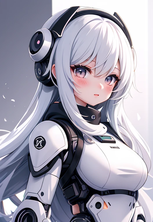 Hair color#CEC8D2 bionic human feeling（The gray heart exposed in the chest）
Anime girl in black and white clothing，Anime drawing inspired by Moto Sorayama，Trends on Pixiv，new doctrine，Broken beautiful female robot！ ，Anime robot mixed with organic，Wearing white futuristic armor，White-haired god，Glossy white armor anime goddess white armor，全身披著銀色鎧甲
帶著藍色蝴蝶結Anime girl in black and white clothing，Inspired by Leng Mei、pixiv、tachisme、Girls&#39; Frontline宇宙、ahegao face、Exquisitely detailed anime paintings。Girls&#39; Frontline, 來自Girls&#39; Frontline, ahegao, Close-up of young anime girl, Girls&#39; Frontline風格, Black anime pupils in her eyes