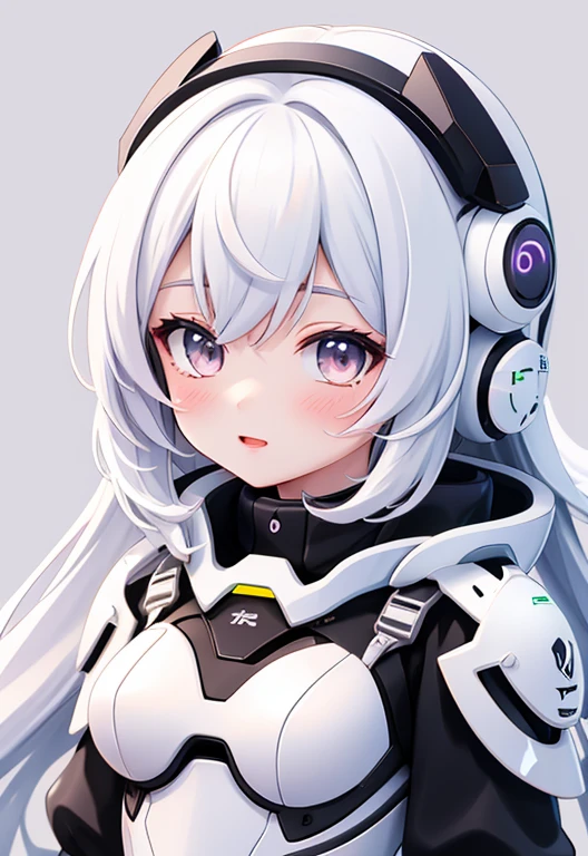 Hair color#CEC8D2 bionic human feeling（The gray heart exposed in the chest）
Anime girl in black and white clothing，Anime drawing inspired by Moto Sorayama，Trends on Pixiv，new doctrine，Broken beautiful female robot！ ，Anime robot mixed with organic，Wearing white futuristic armor，White-haired god，Glossy white armor anime goddess white armor，全身披著銀色鎧甲
帶著藍色蝴蝶結Anime girl in black and white clothing，Inspired by Leng Mei、pixiv、tachisme、Girls&#39; Frontline宇宙、ahegao face、Exquisitely detailed anime paintings。Girls&#39; Frontline, 來自Girls&#39; Frontline, ahegao, Close-up of young anime girl, Girls&#39; Frontline風格, Black anime pupils in her eyes