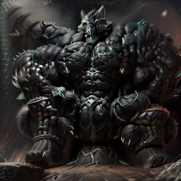 MONOMASA, (gigantic muscles), 8K, Masterpiece, highres, future fiction. Detailed head, Detailed Body, full body, Detailed abs, wearing crNanosuit, big muscle (pecs, triceps, traps) unusually developed muscular body, body full of huge muscles. showing off muscles, pectorales enormes. Exaggeratedly huge muscles. Gigachad Muscular, gigantic muscles, Colossal giant NANOSUIT over a battlefield, 
The claws are sharp,
Sharp teeth,
nj5furry, Animal paws,  Spread wings, It has wings. have big wings. i strong and imposing, thicc, sitting on the throne, nj5furry, big penis (black color), long legs,