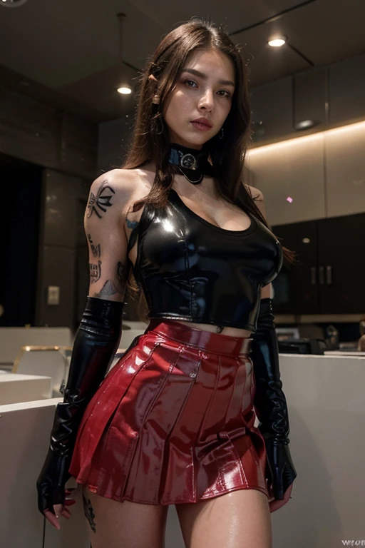 a girl Mad Max inspirado, heavy metal artwork , 25 years old, Bettie Page, ponytail, black hair, eyes closed, mouth open, completly dressed in a steampunk dress, black skirt, red lipstick, ((detailed black leather gloves)), together with her lover secret finally they can have doggy style anal sex , sucking, blowjob,double penetration, perfect body, perfect penis, lots of sperm from the mouth, 4k, 8k, (HD) ((the photo is from his side)) 