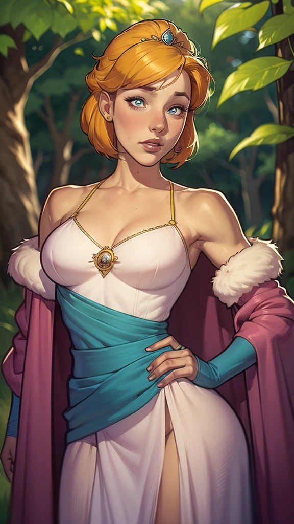 digital, design de personagens altamente detalhado, arte digital detalhada coragem, Forest fan art, Design de personagens de retrato, beautiful digital illustration, retrato de alta qualidade, Arte em quadrinhos, mulher jovem cabelo com transas lindas . Queen Anna of ArendelleBeautiful lined eyes Medium large bust and wonderful sexy clothes. image expression of sexual desire from waist to head illustration Queen Anne of Arendelle