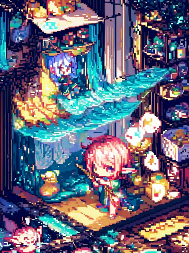 (many elves\((chibi:1.5),living daily life,eating food,washing clothes,talking each other,living on Yggdrasil\)),background\(Yggdrasil\(very huge tree,elf settlement\),forrest,beautiful lake around Yggdrasil\), BREAK ,quality\(8k,wallpaper of extremely detailed CG unit, ​masterpiece,hight resolution,top-quality,top-quality real texture skin,hyper realisitic,increase the resolution,RAW photos,best qualtiy,highly detailed,the wallpaper,cinematic lighting,ray trace,golden ratio\),isometric view,(pixel:1.4)