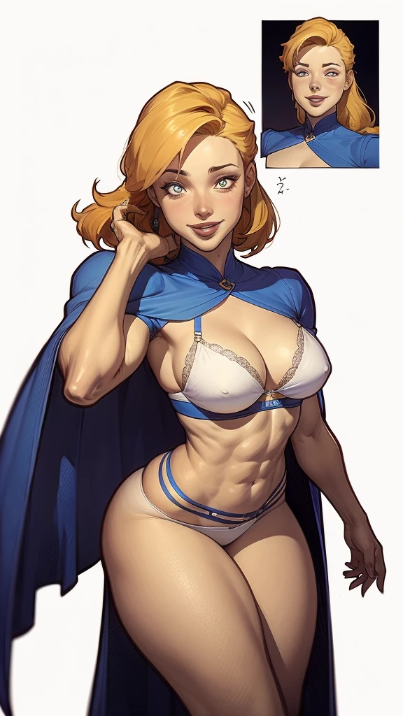 a close up of a woman in a bikini and a cape, Lois van Baarle e Rossdraws, CO Commission, personagem do rei dos lutadores, personagem de estilo anime, high resolution commission, no estilo digite germe, style digite germe, modelo uniforme | digite germe, fanart requintada altamente detalhada, extremely detailed digite germe, inspirado em rossdrawsdigital, design de personagens altamente detalhado, arte digital detalhada coragem, Forest fan art, Design de personagens de retrato, beautiful digital illustration, retrato de alta qualidade, Arte em quadrinhos, mulher jovem cabelo com transas lindas . Queen Anna of ArendelleBeautiful lined eyes Medium large bust and wonderful sexy clothes. image expression of sexual desire from waist to head illustration Queen Anne of Arendellensfw,obra-prima,maximum quality,((fichas de personagem,mesmo personagem,Pressure gauges,face lateral,solas)),scene of change of environment,pose too,fax de penteado,Pose Jitai,Cartaran Betarola,(fundo simples、fundo branco:1.3),lighting,multiple view, ((mulher)), corpo todo, sensual girl, nu, feliz, sorriso, ajustar, esportivo, cabelo loiro,cabelo muito curto,corte de cabelo de duende, sobrancelhas escuras, olhos azuis,big sorriso, Pele branca, muscular, ombros, tonificado, espesso, espesso thighs, medium breasts, bonitinho, sensual, young mulher, 20 years old drawing of a woman with wings and bra top, inspirado em Rob Liefeld, anjo, possivelmente um anjo, commission for high resolution, epic angle and pose, anjo alada, CO Commission, garota anjo cavaleiro, asas angelicais nas costas, lindo anjo feminino, anjo majestoso de corpo inteiro, of an beautiful anjo sorriso maroto sorriso feliz