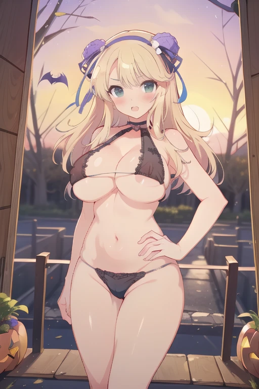 Senran kagura Katsuragi big tit busty ((mejor calidad, 8K, obra maestra: 1.3)), cuerpo completo, Halloween costume