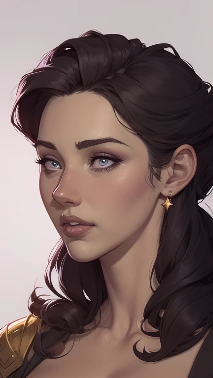 uma mulher com longos cabelos pretos e camisa azul com uma estrela no peito, linda arte digital, beautiful digital illustration, Arte digital realista em 4K, Arte digital realista em 4K, linda pintura digital, linda pintura digital, stunning digital illustration, Alena Aenami e Artgerm, belo retrato detalhado, linda pintura de personagem, pintura real de personagens altamente detalhado, arte digital detalhada fofa, Fan art horror character design portrait, beautiful curly black hair digital illustration high quality portrait, arte em quadrinhos, retrato do design do personagem, Naked busty woman with medium breasts cartoon style female character Geena Davis mercenary warrior Female character Queen Anna of Arendelle with battle scars Cartoon image of a woman .Ilustra??o estilo desenho animado, estilo de arte dos desenhos animados, estilo de arte dos desenhos animados, digital illustration style, design de personagens altamente detalhado, arte digital detalhada coragem, Forest fan art, Design de personagens de retrato, beautiful digital illustration, retrato de alta qualidade, Arte em quadrinhos, mulher jovem cabelo com transas lindas . Queen Anna of ArendelleBeautiful lined eyes Medium large bust and close-up of a woman in a black and gold costume, high resolution commission, super garota, black canary, extremely detailed digite germe, digite germe e lois van baarle, modelo uniforme | digite germe, no estilo digite germe, style ivan talavera and digite germe, giantess art, por Rick Naguaro