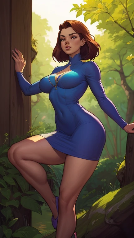 uma mulher de vestido azul segurando uma vara de madeira em uma floresta, Alena Aenami e Artgerm, artgerm detalhado, artgerm e atey ghailan, estilo ivan talavera e artgerm, Krenz Cushart e Artgerm, artgerm e lois van baarle, linda pintura de personagem