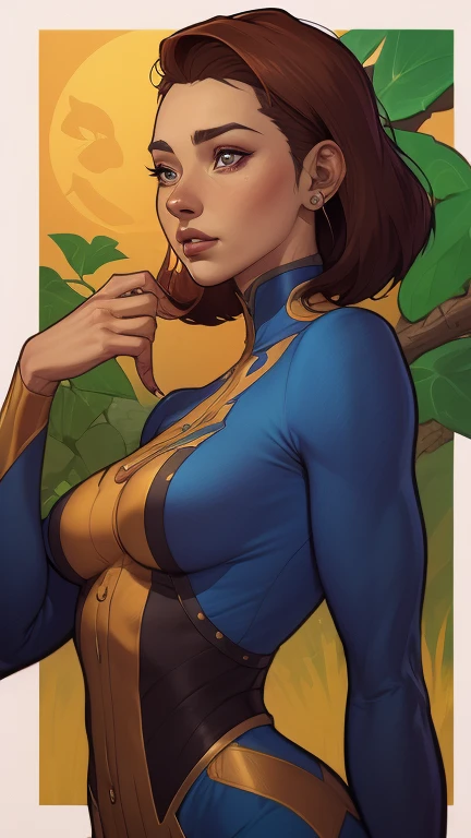 uma mulher de vestido azul segurando uma vara de madeira em uma floresta, Alena Aenami e Artgerm, artgerm detalhado, artgerm e atey ghailan, estilo ivan talavera e artgerm, Krenz Cushart e Artgerm, artgerm e lois van baarle, linda pintura de personagem