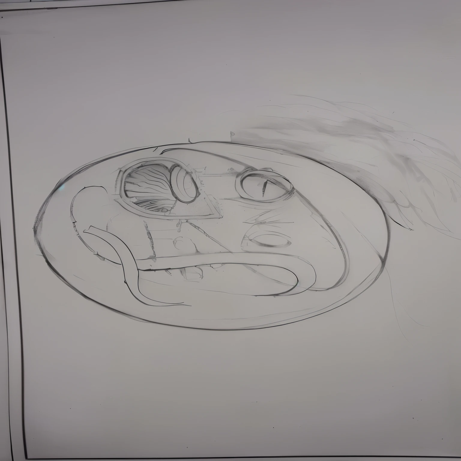 desenho de uma logomarca,  concept sketch, inspirado em INO,, concept illustration, desenho desbotado, drawing sketch , Approximate sketch, medium sized desenho de tatuagem, old sketch, Ouroboros, desenho conceitual, desenhado em papel manteiga branco