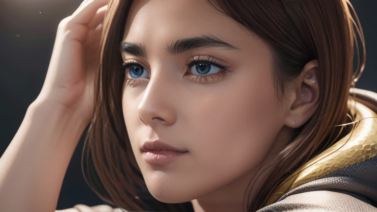 dressed, (photo realistic:1.4), (hyper realistic:1.4), (realistic:1.3),, (smoother lighting:1.05), (increase cinematic lighting quality:0.9), 32K,, 1girl,20yo girl, realistic lighting, backlighting, light on face, ray trace, (brightening light:1.2), (Increase quality:1.4),, (best quality real texture skin:1.4), finely detailed eyes, finely detailed face, finely quality eyes,, (tired and sleepy and satisfied:0.0), face closeup, t-shirts,, (Increase body line mood:1.1), (Increase skin texture beauty:1.1)