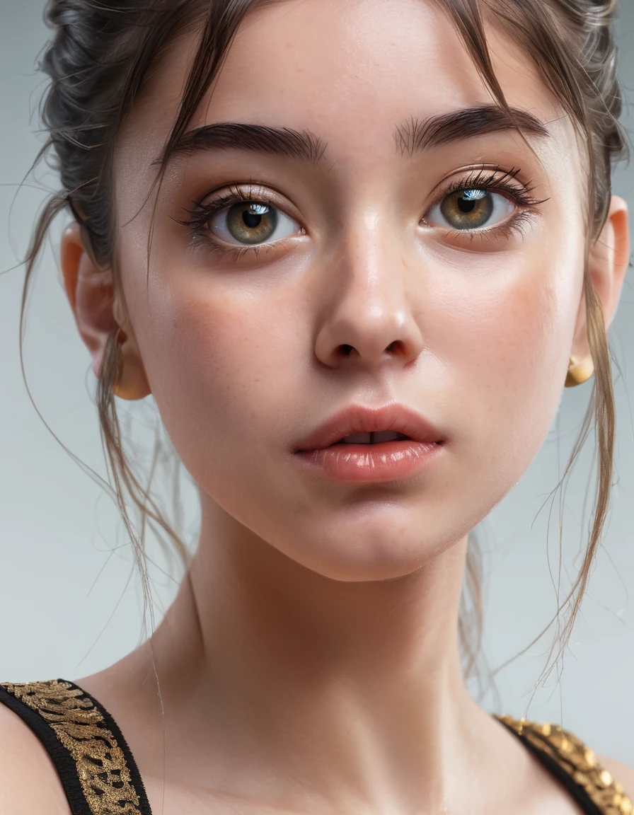 (1 girl:1.3), alone,__body parts__, official art, Integrated 8K wallpaper, very detailed, fair and aesthetic, fair, masterpiece, best quality, raw, masterpiece, very detailed photos,, best quality, ultra high resolution, lifelike, sunlight, full body portrait, stunningly fair,, dynamic pose, delicate face, lively eyes, (in front view), black and gold, detailed face, Detailed complex busy background, very cool, sharp focus, volumetric fog, 8K Ultra HD, SLR camera, high quality, film grain, White skin, photorealism, photography, View below, transparent