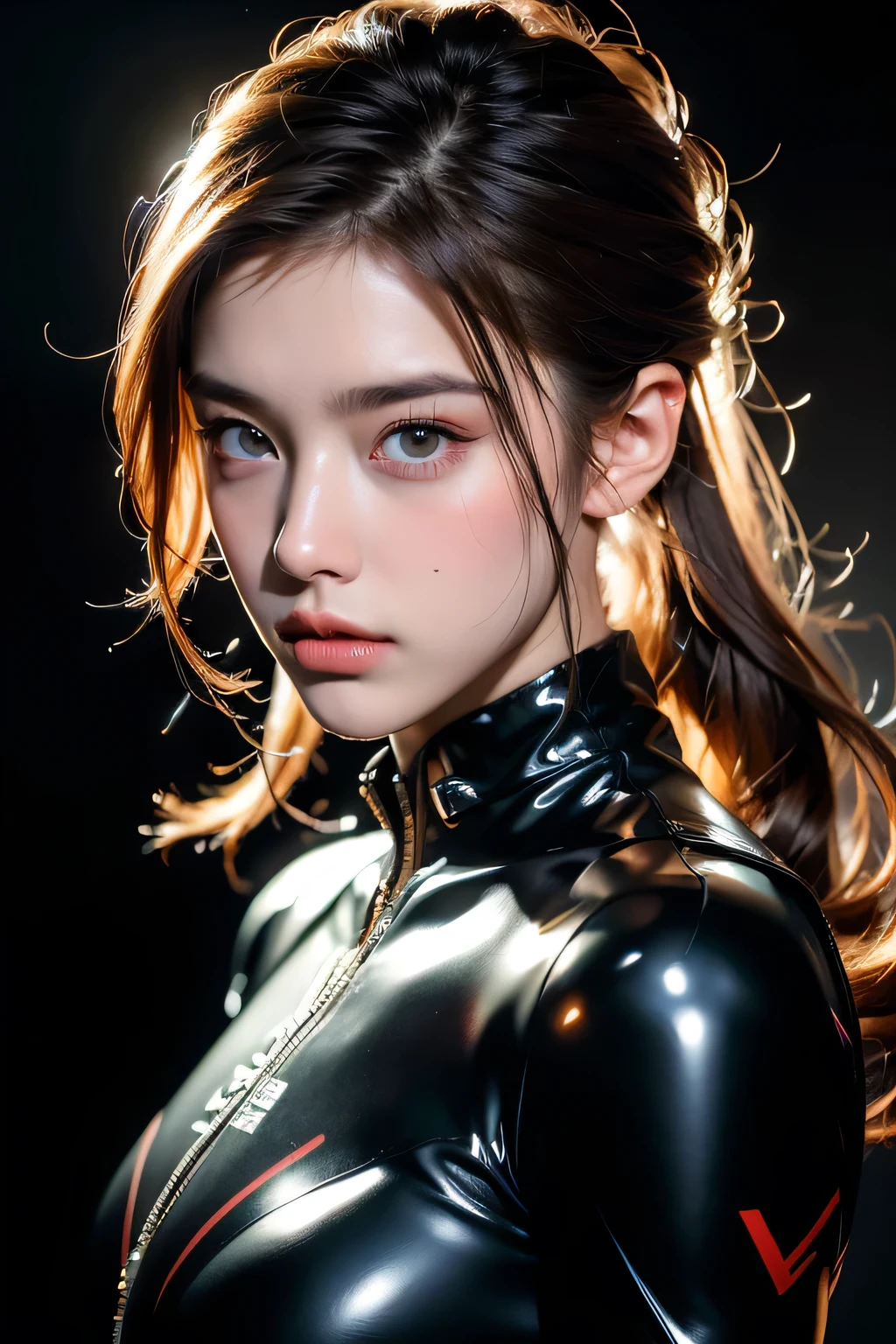debtull face portrait photo of 25 year old European girl、born、Beautiful woman、Semi-open stbornberry lip、Dimples、A melancholic look、(((Very short brown hair)))、((Detailed face))、((Detailed faceの特徴))、(debtine detailed skin)、Pale-skinned、(Black latex suit featuring a deep neckline)、Cyberpunk megacity environment、(Cool colors)、Moist、Reflective plate、(masterpiece)(Perfect Proportions)(Photo Real)(最high quality)(detailed)Photographed with Canon EOS R5、 50mm lens, debt / 2.8, Debtdebt, (8k) (wallpaper) (Light) (Dramatic lighting) (Sharp focus) (Complex), bornphoto, bornphoto, Gigachad Photos, Strike a pose for the camera, Black latex suit,8k UHD, Digital SLR, high quality, Grain Film, debtujifilmXT3, debtilm Stock Photo 4 Kodak Portra 400 Camera debt1.6 lenses Rich colors Ultra-realistic textures Dramatic lighting Unreal Engine Art Station Trends Cinestill 800 Tungsten, toughboy style、Ultra debtocus debtace、Intimidating、Battle positions、((Short, unkempt hair))、muscle、Rupture of a vein、beads, masterpiece, 最high quality, high quality, High resolution, ((In the cave)),