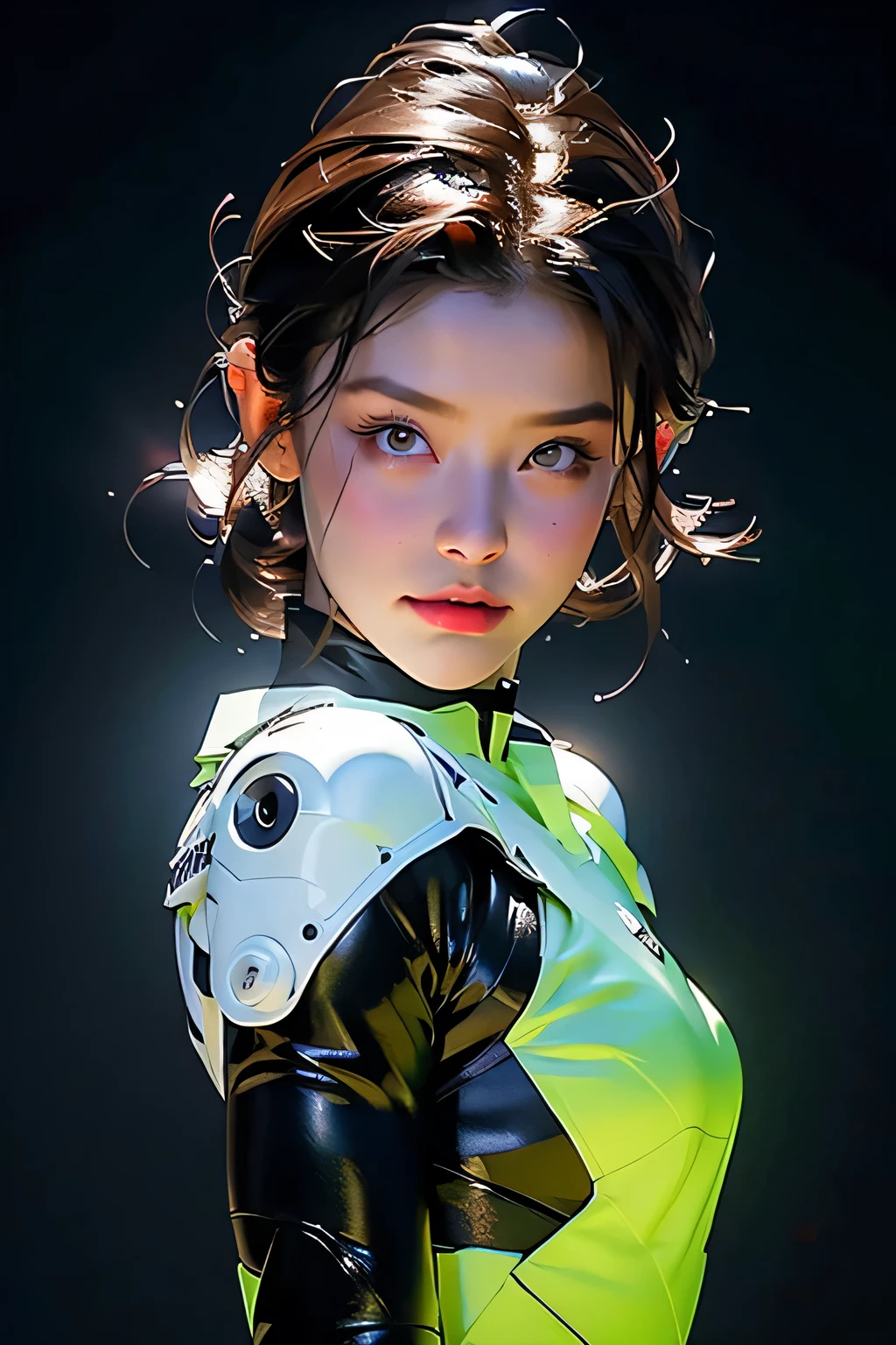 debtull face portrait photo of 25 year old European girl、born、Beautiful woman、Semi-open stbornberry lip、Dimples、A melancholic look、(Very long wavy brown hair)、((Detailed face))、((Detailed faceの特徴))、(debtine detailed skin)、Pale-skinned、(White latex suit featuring a deep neckline)、Cyberpunk megacity environment、(Cool colors)、Moist、Moist、Reflective plate、(masterpiece)(Perfect Proportions)(Photo Real)(最high quality)(detailed)Photographed with Canon EOS R5、 50mm lens, debt / 2.8, Debtdebt, (8k) (wallpaper) (Light) (Dramatic lighting) (Sharp focus) (Complex), bornphoto, bornphoto, Gigachad Photos, Strike a pose for the camera, White latex suit,8k UHD, Digital SLR, high quality, Grain Film, debtujifilmXT3, debtilm Stock Photo 4 Kodak Portra 400 Camera debt1.6 lenses Rich colors Ultra-realistic textures Dramatic lighting Unreal Engine Art Station Trends Cinestill 800 Tungsten, toughboy style、Ultra debtocus debtace、Intimidating、Battle positions、Short, unkempt hair、muscle、Rupture of a vein、beads, masterpiece, 最high quality, high quality, High resolution, ((In the cave)), Upper body portrait