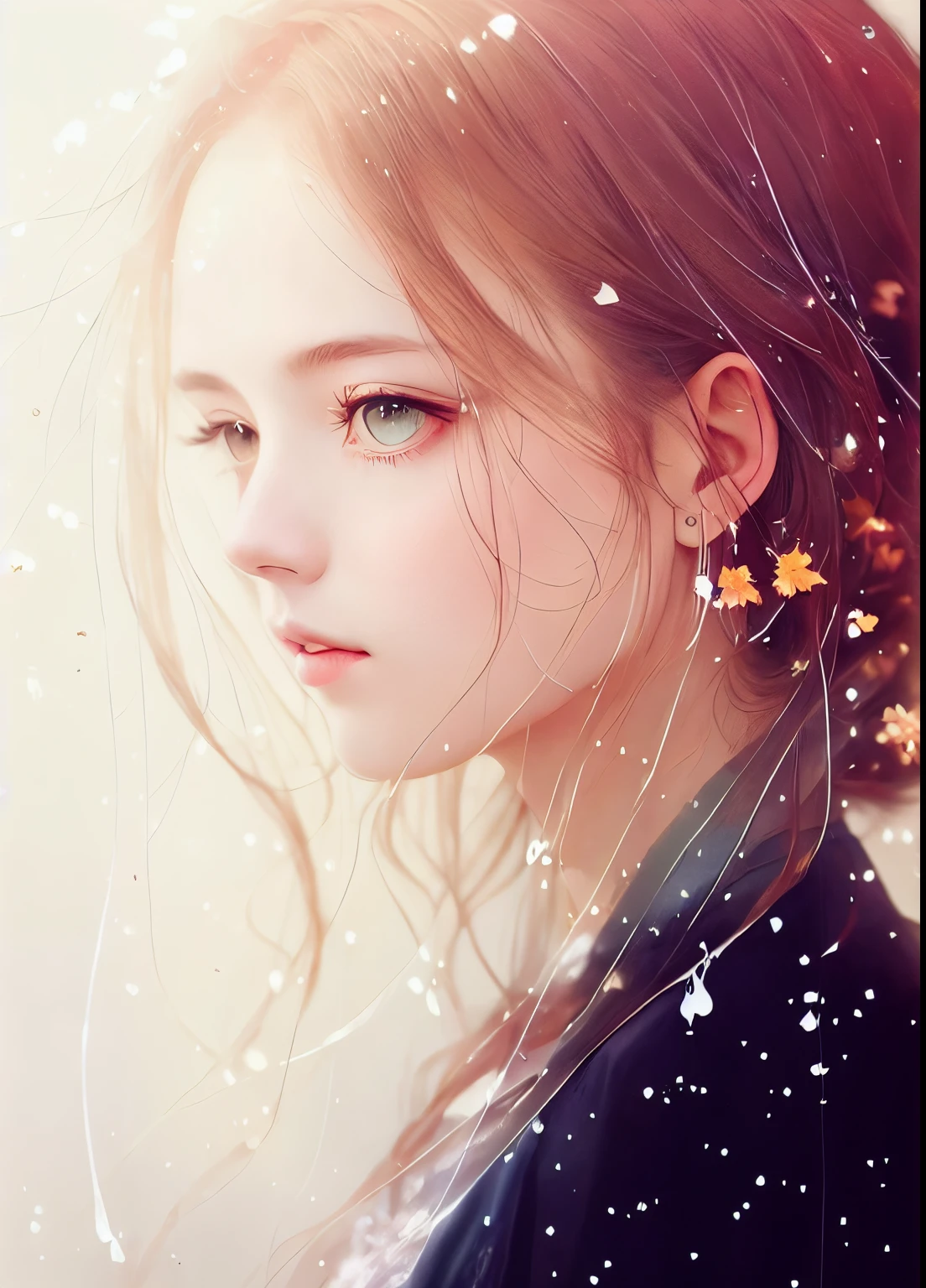 Agnes Cecil (Agnes Cecile) of《A woman》, Luminous design, 柔和of色彩, Ink drops, Autumn Lights