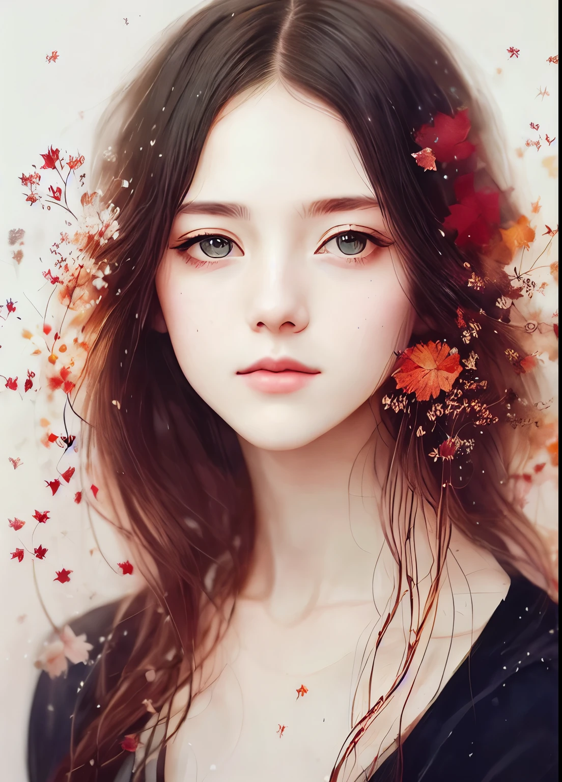 Agnes Cecil (Agnes Cecile) of《A woman》, Luminous design, 柔和of色彩, Ink drops, Autumn Lights