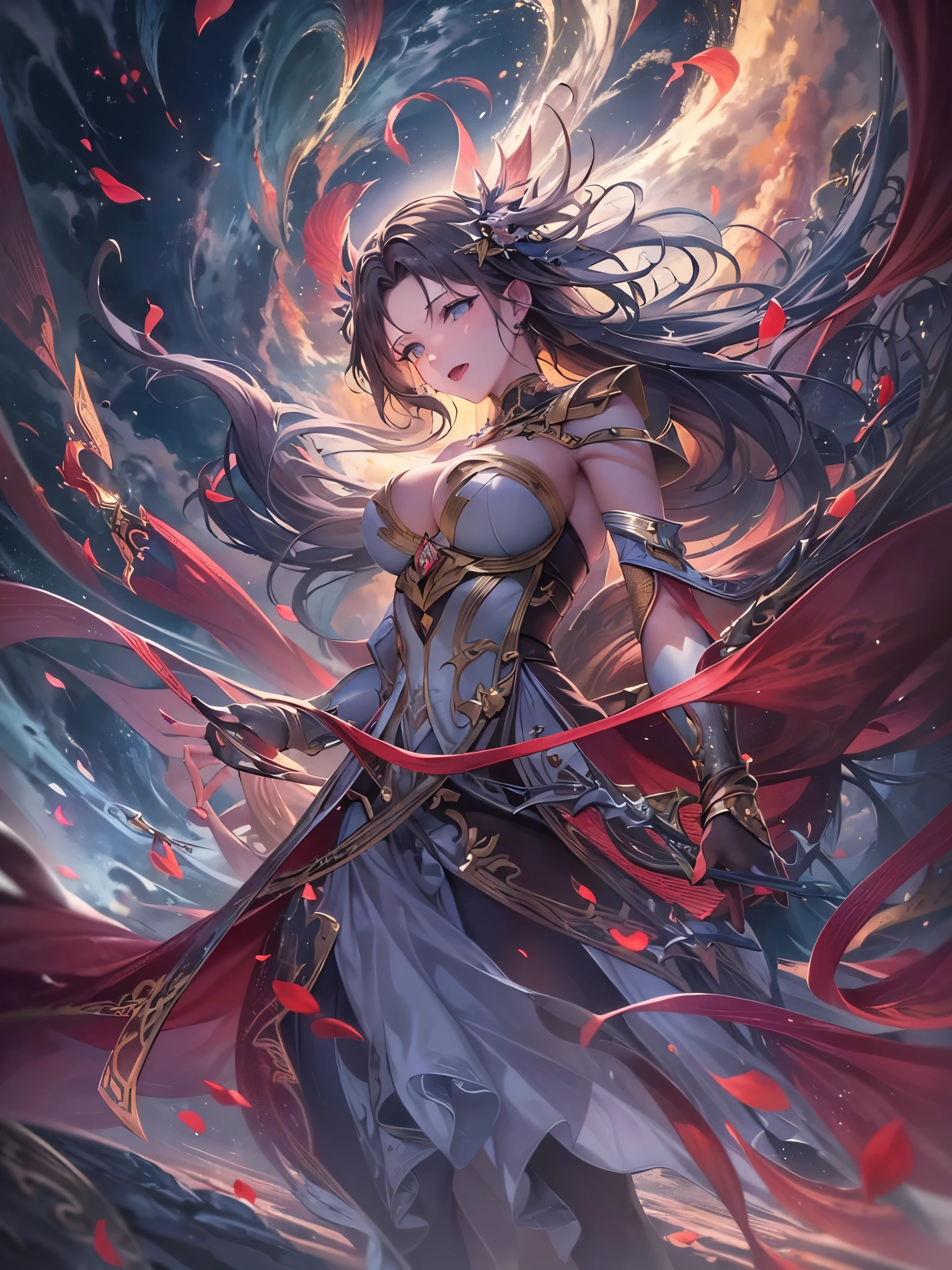 ((highest quality)),(Ultra-high resolution),(Very detailed),(Detailed Description),((The best CG)),(A masterpiece),Ultra-detailed art,Amazing drawing art,(Art with precise detail:1.5), (Female Heroes:1.4), Light, fight,