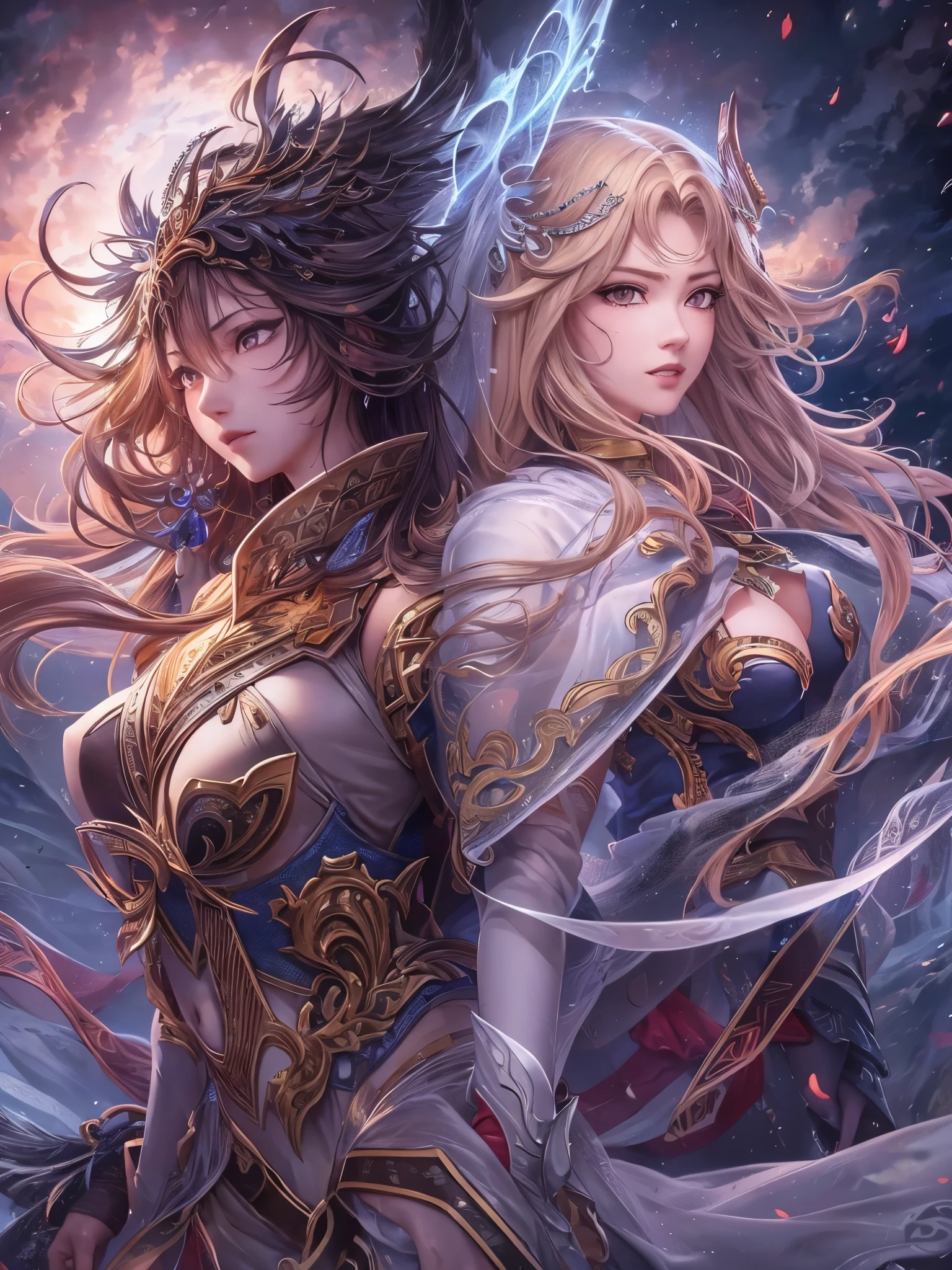 ((highest quality)),(Ultra-high resolution),(Very detailed),(Detailed Description),((The best CG)),(A masterpiece),Ultra-detailed art,Amazing drawing art,(Art with precise detail:1.5), (Female Heroes:1.4), Light, fight,