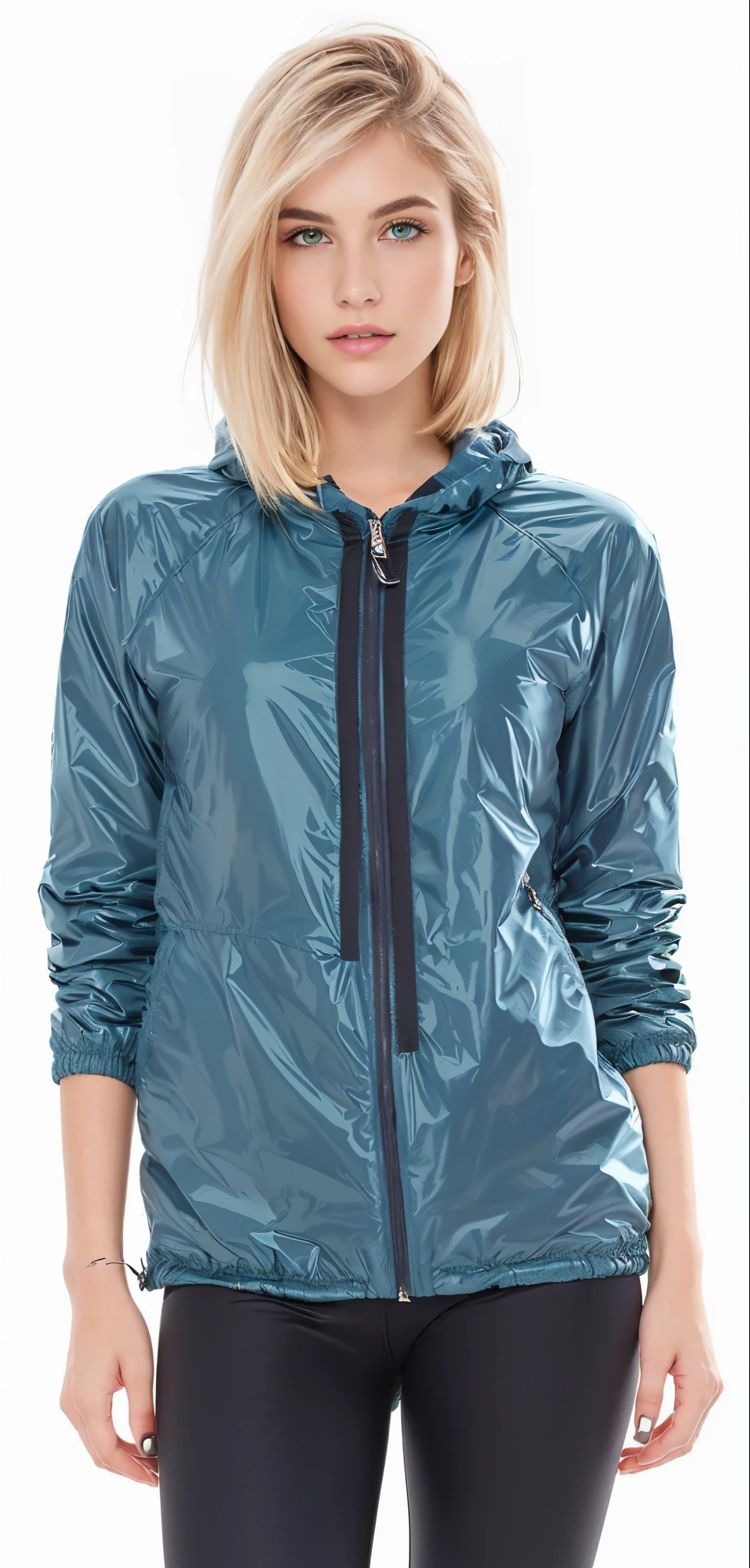 a woman wearing a shiny green jaqueta and black leggings, jaqueta, harmony blue jaqueta, blue jaqueta, green colored bomber jaqueta, Hodie Mihi Cras Tibi, medium poly, in teal clothes, f / 2 0, f/4, f / 4, sports jaqueta, brilhante brilhante reflexivo, cyber future jaqueta, f/2, f / 2, Wet appearance