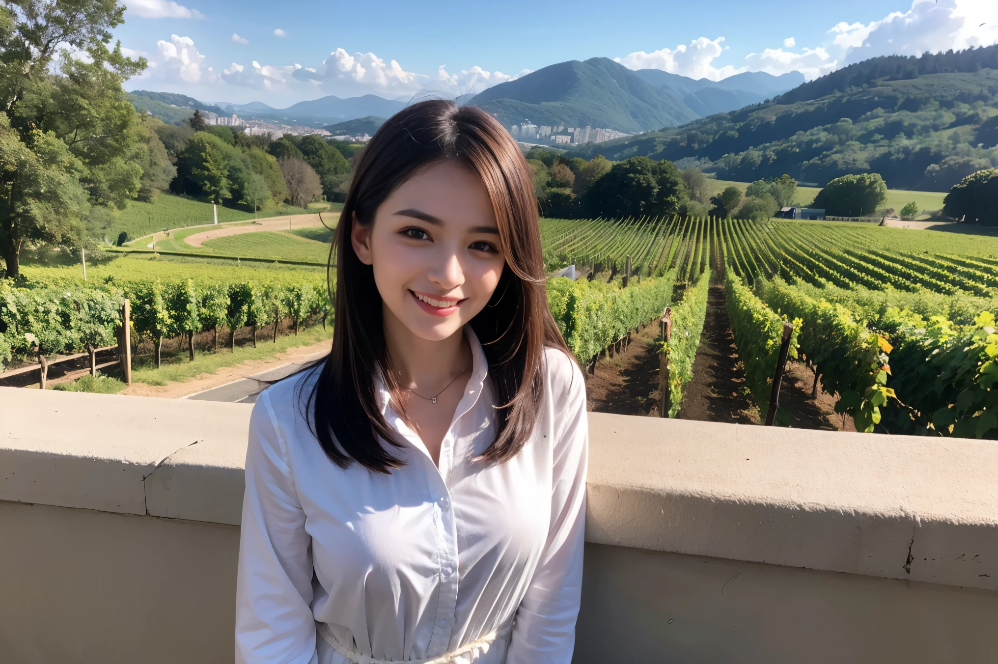 ((highest quality、8k、masterpiece:1.3))、1 male、1 female、Couple、Spouse、Couple、The body is slim、((Bob Hale、Straight hair:1.2)), (Realistic, Intricate details:1.2), テーブルの上のwine glass、Put the light on your face、 Amazing view of the sunset sky and clouds、Amazing mountain views、A bright smile、The wonderfulness of smile、Bright image、The beauty of wine, Beautiful Face, blue eyes, The light shines on your face, Blushing, short hair,Bright Face、 (Age 37), 39 years old, red wine 、Appetizers、Italian food、Wine bottle、Champagne、sparkling wine、Two beauties、Brown Hair、Shortcuts、Long sleeve shirt、dress、Pretty Woman 1, (slimな顔), (The body is slim), (Brown Hair), (Shortcuts), cheeks turn a little red,Attractive beauty、restaurant, In a prominent place (From the waist up) Nova Frog Style, actress, model, Upper Body, White wine, slim, wine glass, 中央に置かれたwine glass, smile, (smile: 1.15), Beautiful fine grain, Depth f/2,saturation, High Contrast, Strong light and shadow,Moist Body:1.5、3D texture、Delicate eyes、Brown Hair、The hair is very shiny、