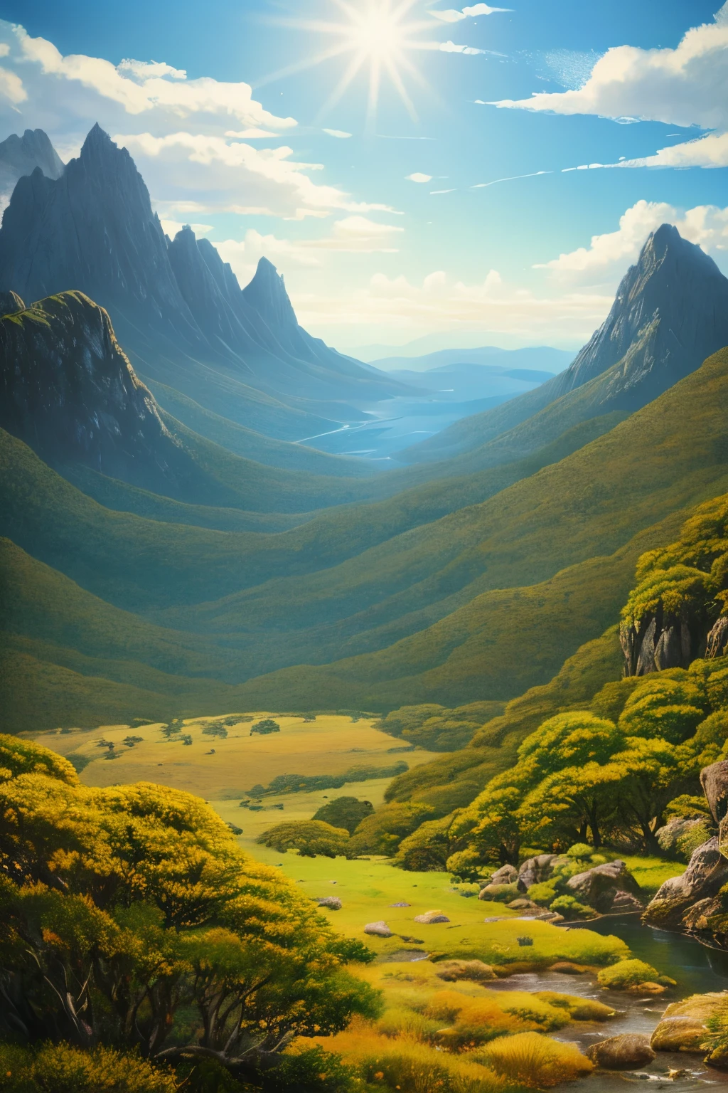 A highly detailed anime illustration, Tasmania Cradle Mountain 
landscape,
vintage, dreamy,  drawing, trending on artstation, UHD, (((by Quentin de Warren))):1.8, atmosphere, luminosity