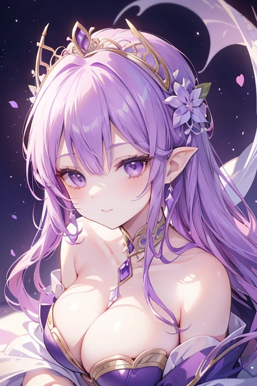 Close-up of a person in purple costume and purple hair, seductive princess knight, beautiful woman with violet skin, giggling character, super detailed fantasy character, Yunling, full body fairy, Hirase Jinyao, beautiful and elegant queen, portrait of the queen, beautiful woman with gorgeous robes, ((delicate and beautiful facial features)), ((perfect face))