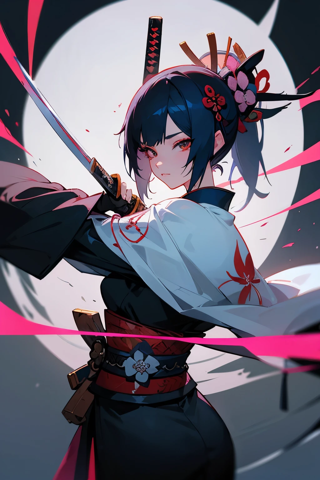 anime girl with a tattoo holding a large sword in her hand, onmyoji detailed art, katana zero video game character, a beautiful artwork illustration, cyberpunk geisha, female samurai, very beautiful cyberpunk samurai, best anime 4k konachan wallpaper, yakuza slim girl, onmyoji, onmyoji portrait, she is holding a katana sword