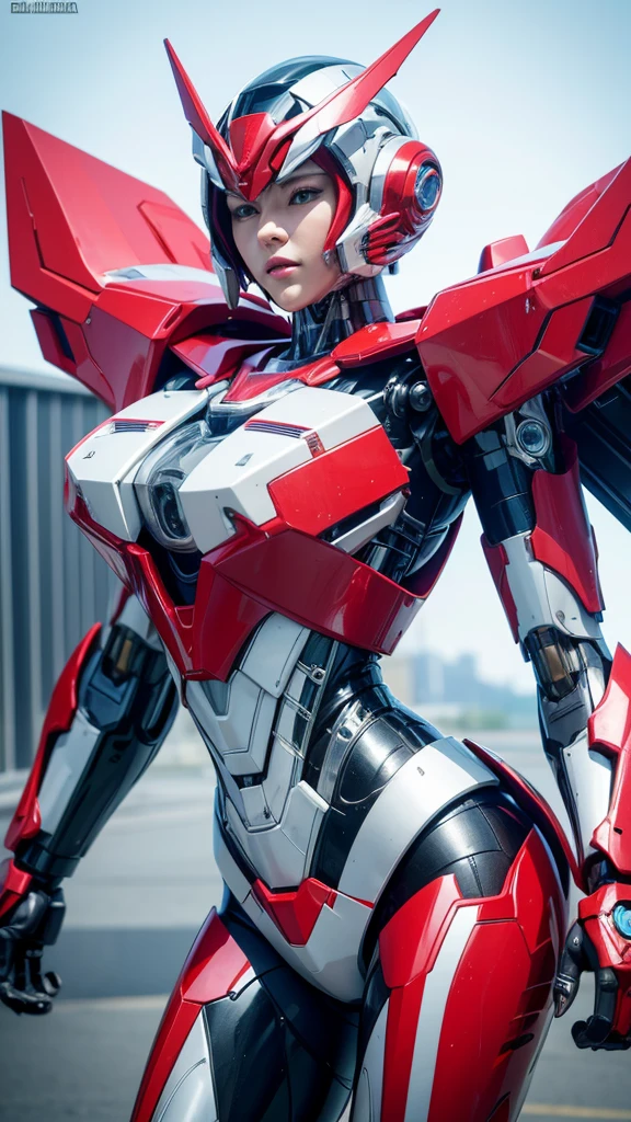Textured skin, Super Detail, high details, High quality, Best Quality, hight resolution, 1080p, hard disk, Beautiful,(Elita One),beautiful cyborg woman,Mecha Cyborg Girl,Battle Mode,Girl with a Mecha Body,She wears a futuristic Transformers mech,Fulll body Shot