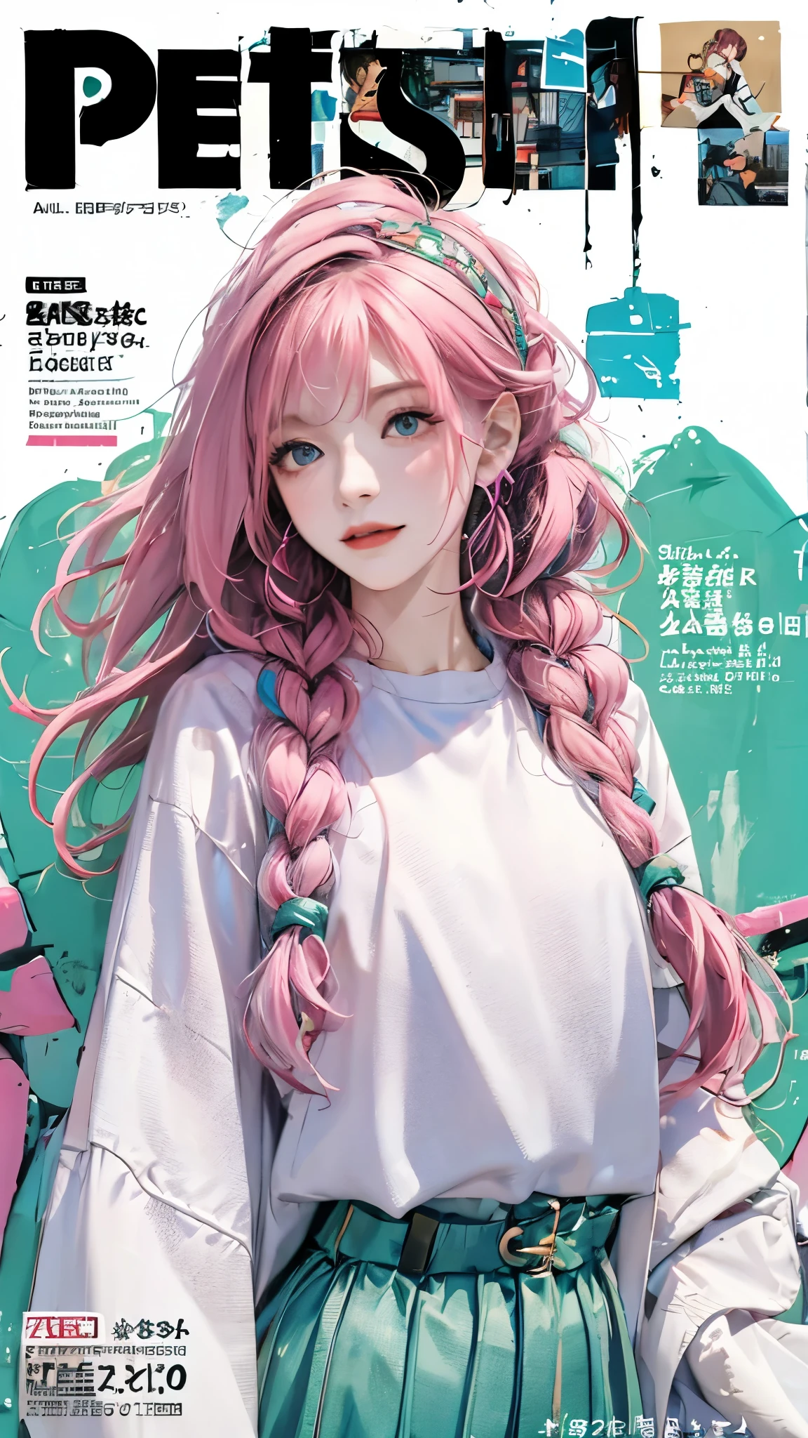 masterpiece, best quality, Spring Clothing, Colorful hair, External, magazine cover ,Upper body,