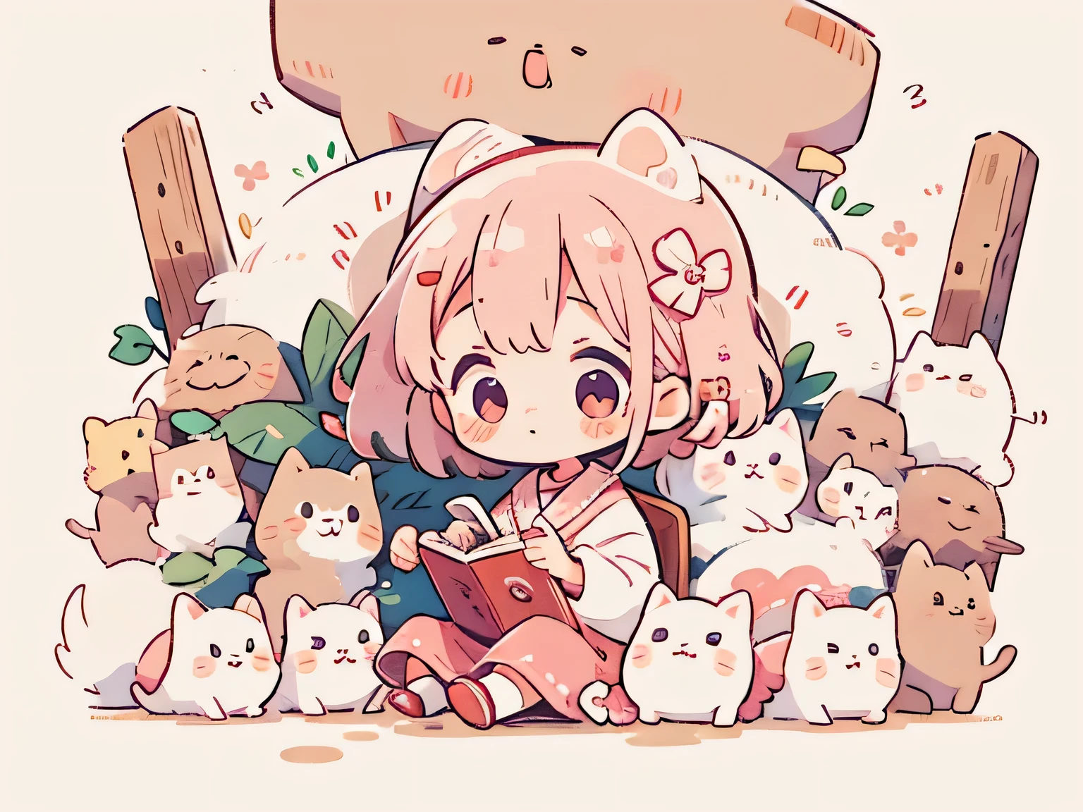 Momoko Sakura style, Masterpiece, best quality, 8k, cute girl chibi