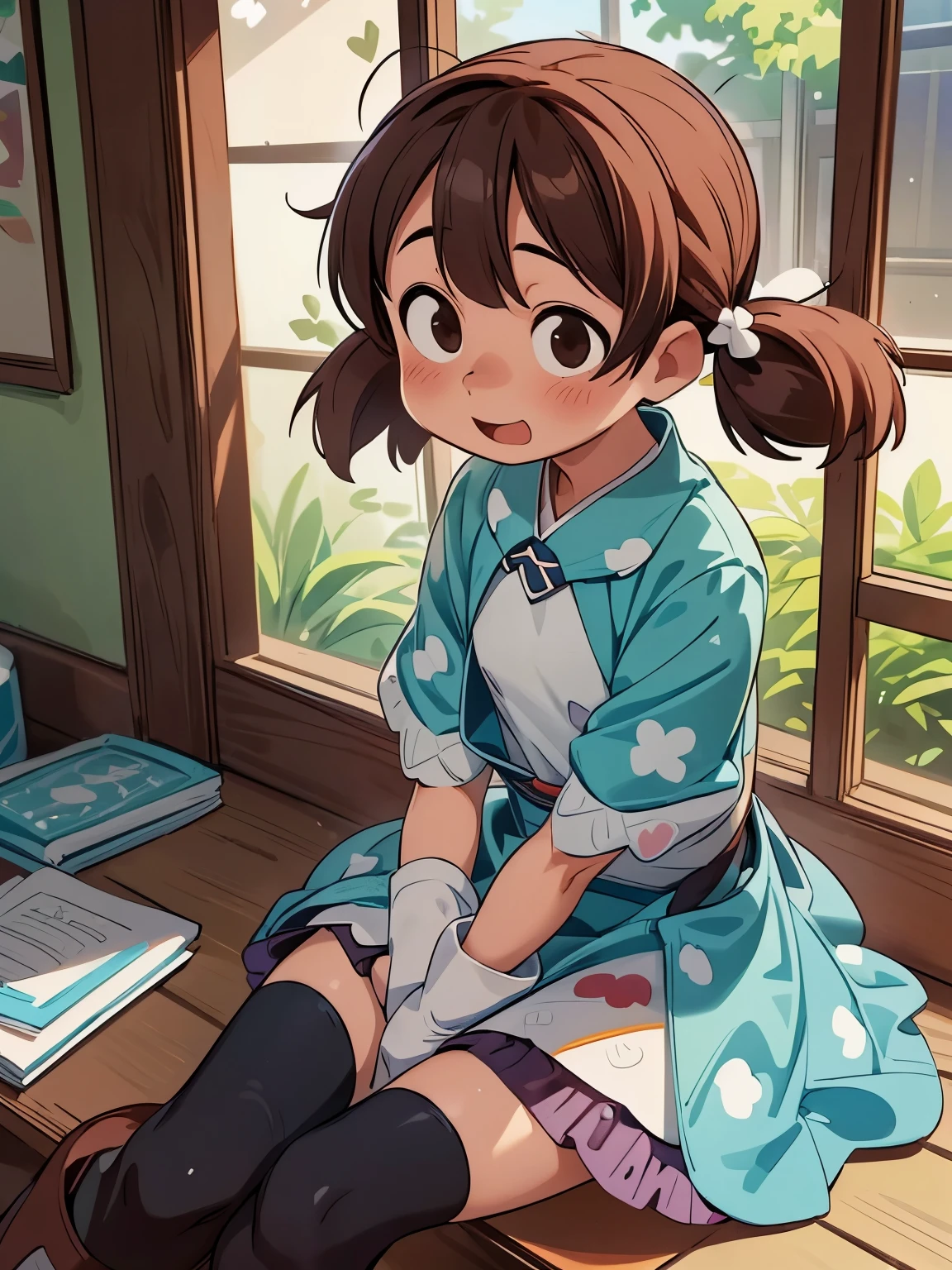 (masterpiece、highest quality、highest quality、Official Art、Beautiful and beautiful:1.2)、(One girl:1.3)Hatsune Miku、Twin tails,Big Breasts,(cute:1.5),(Little:0.5),(cute:2.0),(upon:2.0),(7-year-old girl),(alone:1.65),break, (Flat Chest:1.2,), Transparent muscle, Beautiful Skin, shy, Beautiful girl,Huge boobs(Hair Ribbon, Reddish brown hair, Twin tails:1.2), (Brown eyes, Long eyelashes, double eyelids: 1.2), Shiny skin, break, star \(symbol\, (gloves, 白いgloves:1.3), (bug, dress,Polka dots:1.3) , View Viewer,(Knee-high boots:1.2),break,from the front, dynamic Angle,Outdoor,(Happy,:d,An angelic smile,Jumping,目はstarです:1.3),break,(indoor,Confectionery shop,Japanese Buildings,Merchandise Shed,棚uponのキャンディー,over the counter,Elderly woman sitting at counter,Sliding glass door:1.2),(I have hands full of candy,standing,Jumping:1.3),break,Wakame seaweed,Wakame seaweed,Wakame seaweed,(Very detailedな CG Unity 8k 壁紙),(highest quality, Very detailed, colorful, Highest detail),(Super detail),(Best illustrations),(Best Shadow),throw,Realistic lighting and shading,Natural light,Lens flare effect,Absurd,The absolute solution,unbelievably ridiculous,High resolution,Ultra-detailed,Official Art,Unity 8k,Kinetic Typography BREAK