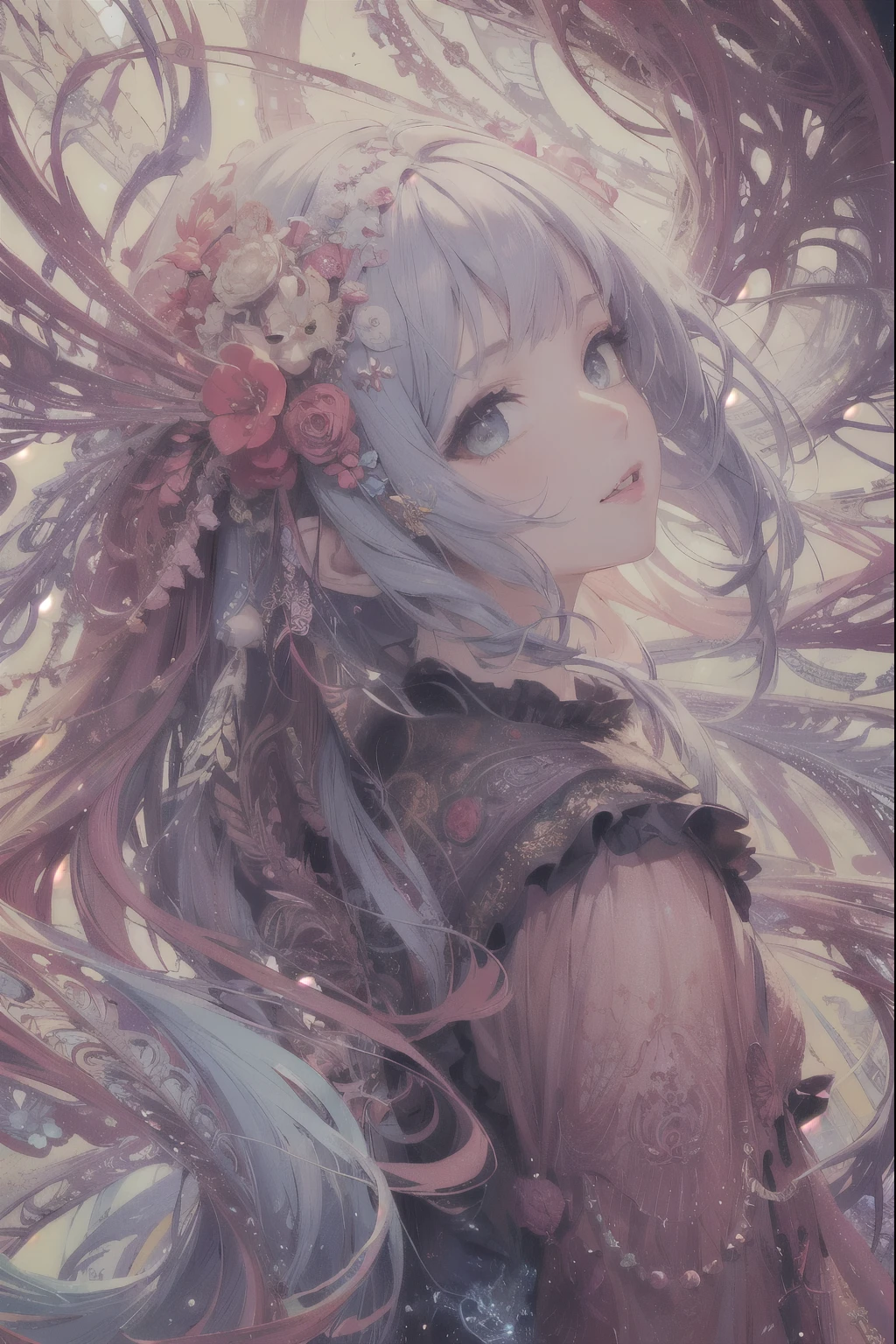 (masterpiece, highest quality, highest quality, Official Art, beautifully、aesthetic:1.2), (One girl:1.3), (Fractal Art:1.3),