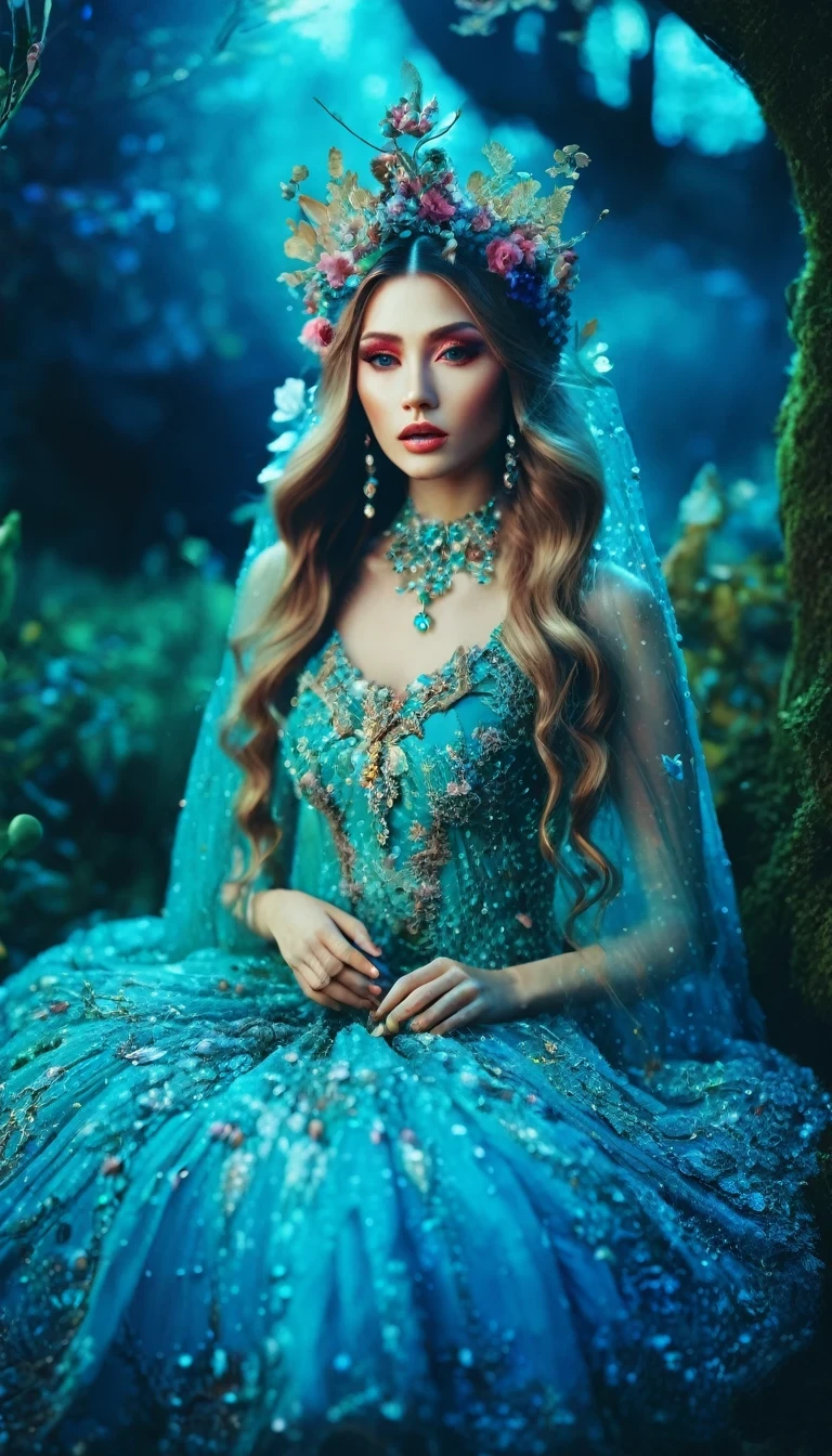 artistic photography, style of Bella Kotak, a closeup shot of a fairy, whimsical landscapes and settings, intricate costumes and accessories, fairytale-like aesthetics, vibrant and saturated colors, dreamy and ethereal lighting, ultra hd, realistic, perfect composition, 8k