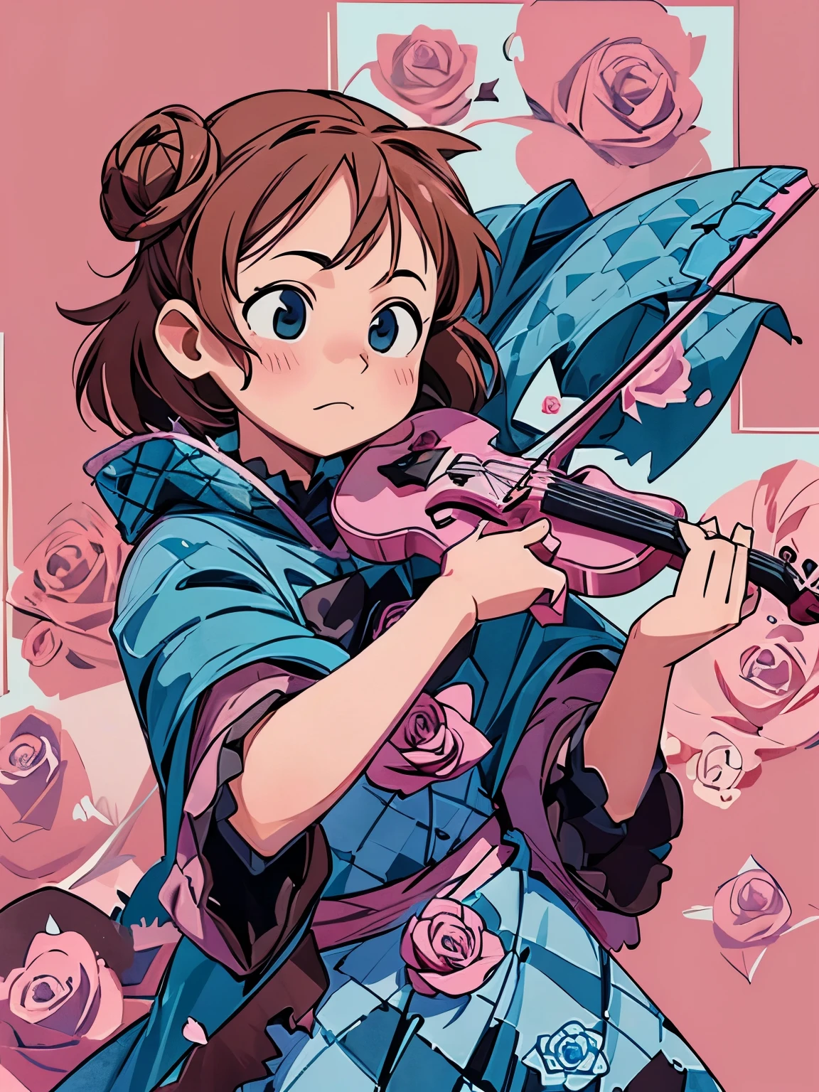 (masterpiece、highest quality、highest quality、Official Art、Beautiful and beautiful:1.2)、(One girl:1.3)Hatsune Miku、Twin tails,Big Breasts,((Medium Aquamarine:0.8) and (Rose brown:1.3) Argyle_background:1.6),
break
(Rococo:1.6),(アニメLine art:1.5),1990s \(style\),Retro,Japanese Manga,(dark red velvet and dodgerblue:1.2),Minimalism,(Line art:1.6),sketch,by Hirohiko Araki,charcoal drawing,
break
Black Reaper,playing the violin,(violin:1.3),(bow:1.3),(pull:1.3),(Torn Cloak:1.4),Wind movement lines,