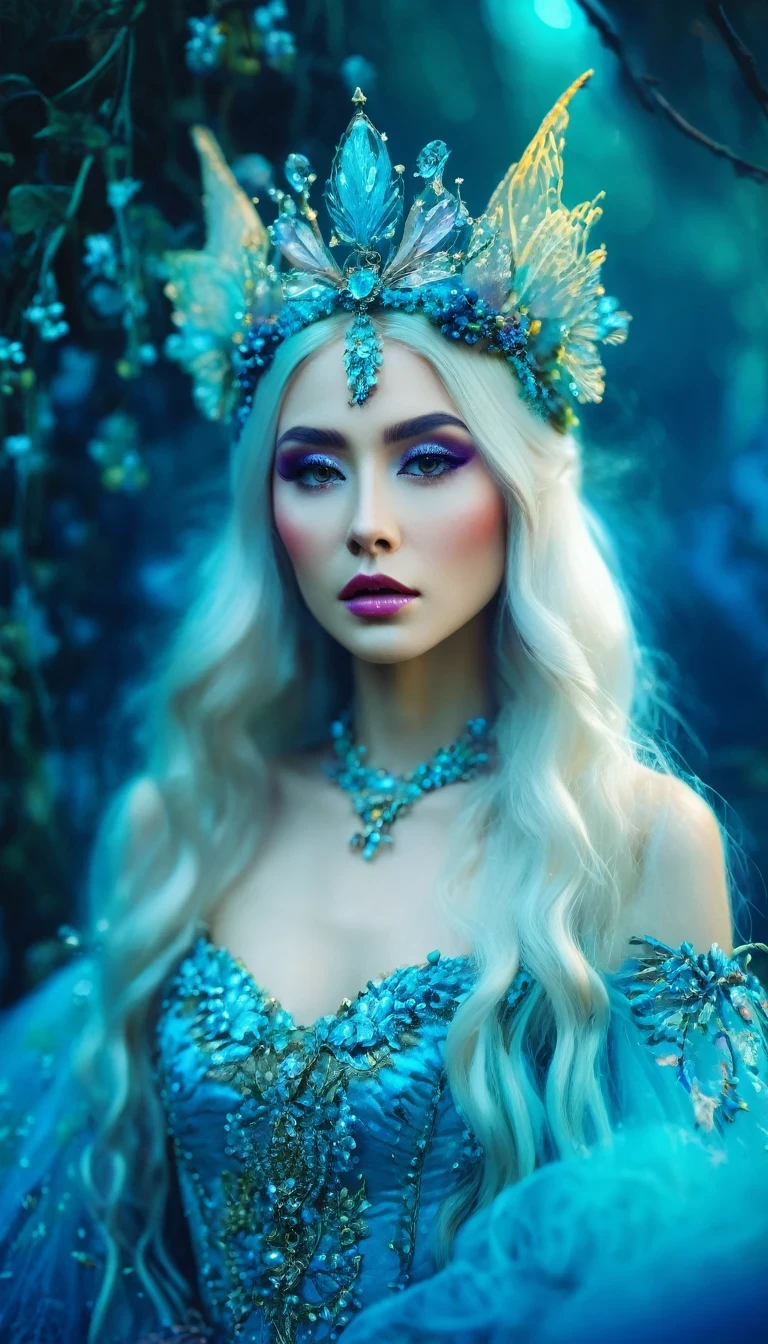 Fairy Queen，artistic photography, style of Bella Kotak, a closeup shot of a fairy, whimsical landscapes and settings, intricate costumes and accessories, fairytale-like aesthetics, vibrant and saturated colors, dreamy and ethereal lighting, ultra hd, realistic, perfect composition, 8k