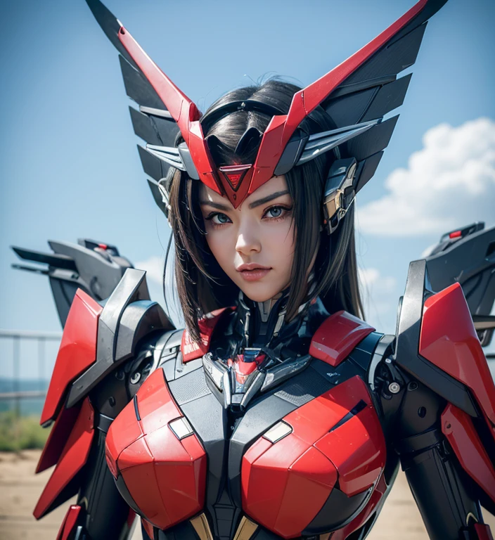 Textured skin, Super Detail, high details, High quality, Best Quality, hight resolution, 1080p, hard disk, Beautiful,(Windblade),beautiful cyborg woman,Mecha Cyborg Girl,Battle Mode,Girl with a Mecha Body,She wears a futuristic Transformers mech,Fulll body Shot,A powerful cyborg woman, sleek and futuristic, with advanced mechanical augmentations that enhance her strength and capabilities.