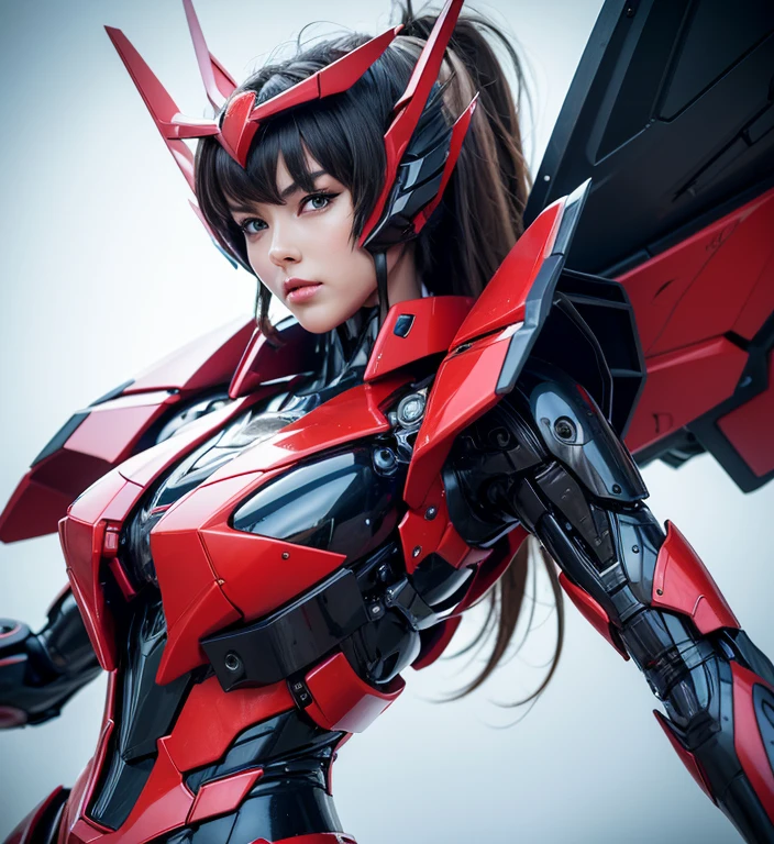 Textured skin, Super Detail, high details, High quality, Best Quality, hight resolution, 1080p, hard disk, Beautiful,(Windblade),beautiful cyborg woman,Mecha Cyborg Girl,Battle Mode,Girl with a Mecha Body,She wears a futuristic Transformers mech,Fulll body Shot,A powerful cyborg woman, sleek and futuristic, with advanced mechanical augmentations that enhance her strength and capabilities.
