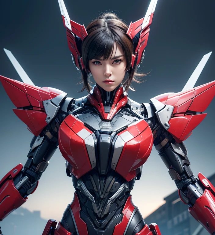 Textured skin, Super Detail, high details, High quality, Best Quality, hight resolution, 1080p, hard disk, Beautiful,(Windblade),beautiful cyborg woman,Mecha Cyborg Girl,Battle Mode,Girl with a Mecha Body,She wears a futuristic Transformers mech,Fulll body Shot,A powerful cyborg woman, sleek and futuristic, with advanced mechanical augmentations that enhance her strength and capabilities.