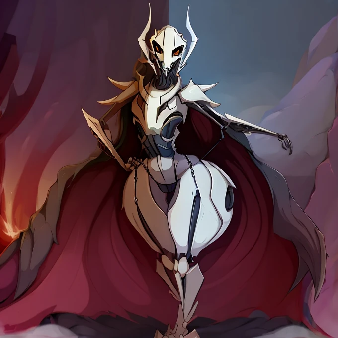 General grievous ,wide hips, hyper thighs, hyper ass, femboy, by ASaneMan, g-string black thong, posing seductively 