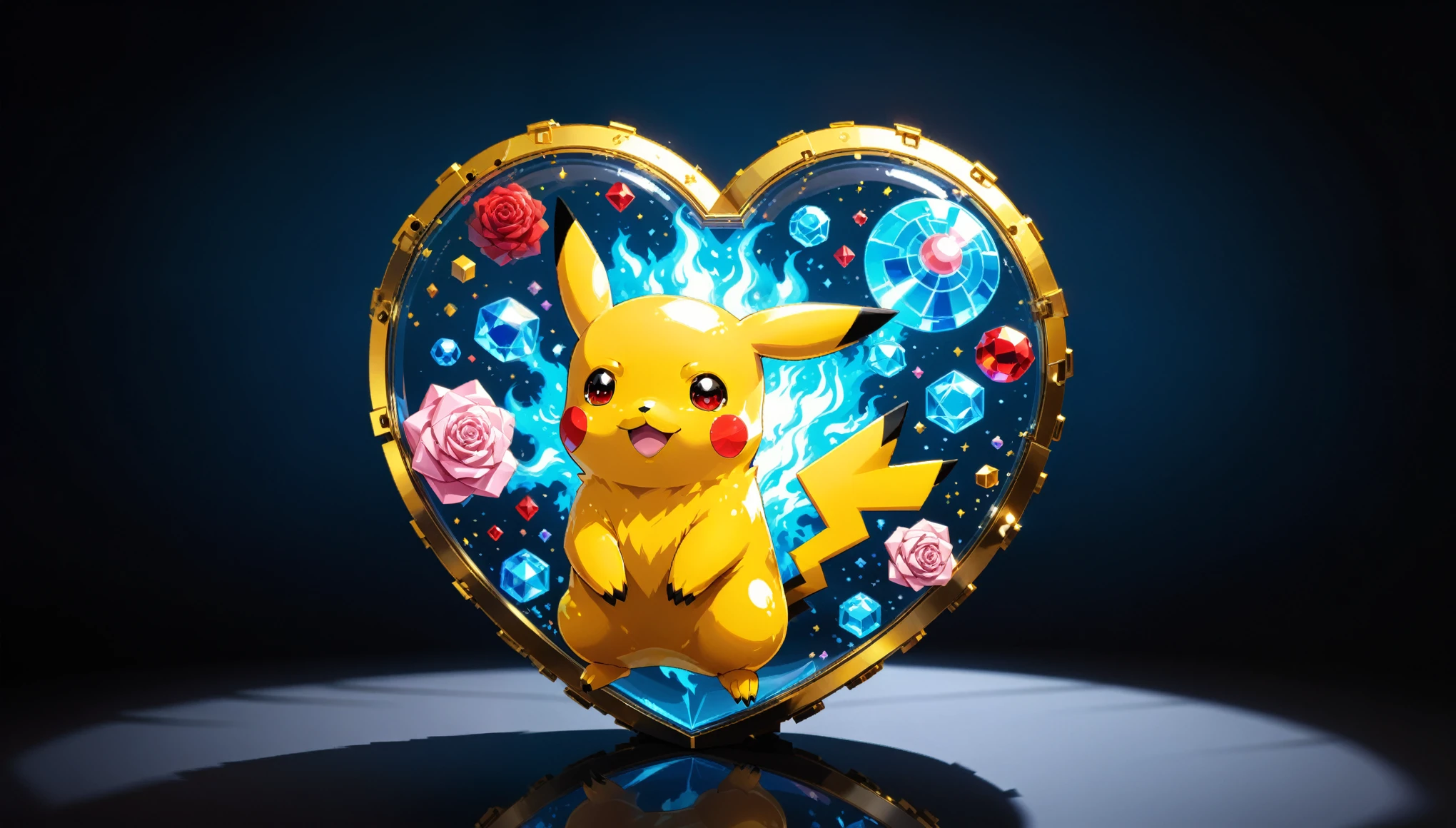 (in style of Nick Veasey:1.4),(in style of A. R. Penck:1.2),
bright colors,conceptual design of the transparent glass human heart (organ),(pokemon sm:1.4) sytle,((pixel style:1.5) pikachu closeup:1.5),(gold case:1.3),(blue fire heart (organ) closeup:1.4),(Flexible Polyhedron:1.3),(Rose Quartz:1.3),(blue fire draws lines:1.3),(the red crescent moon background:1.4),sharp,sharp image,(insanely detailed and intricate, hypermaximalist, elegant, ornate, hyper realistic, super detailed:1.1),extremely detailed,Amazing resolution,8k,(Ray Tracing:1.3),masterpiece,(Particle Effects:1.3),(Beautiful Effects:1.3),
BREAK
(darkness:1.4),(extreme shadows:1.4),(Best Shadow:1.4),dark atmosphere,