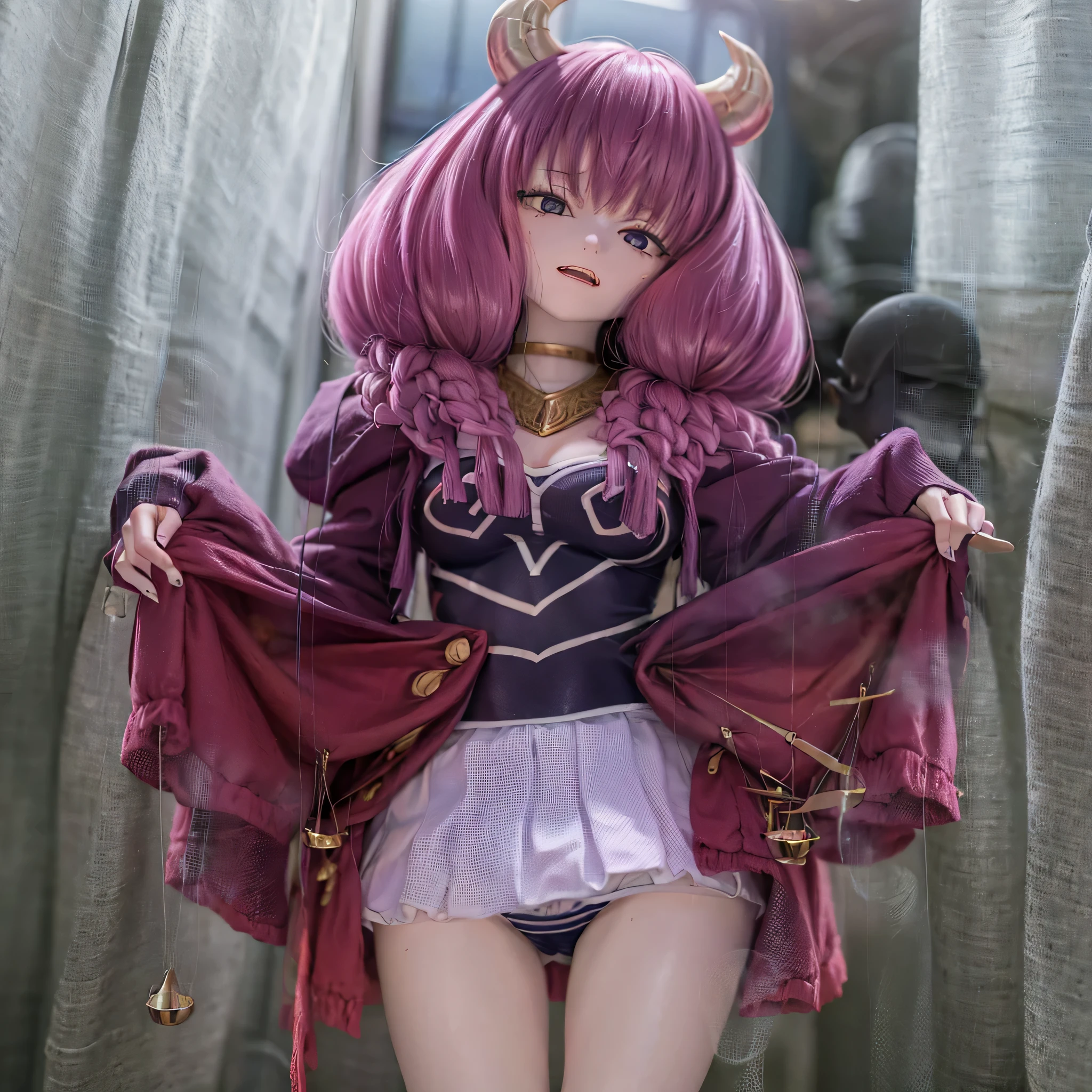 Funeral Freeren Aura Funeral Freelen Aura's hairstyle casual Lift up your skirt and show your (((panties)))
make one's face red