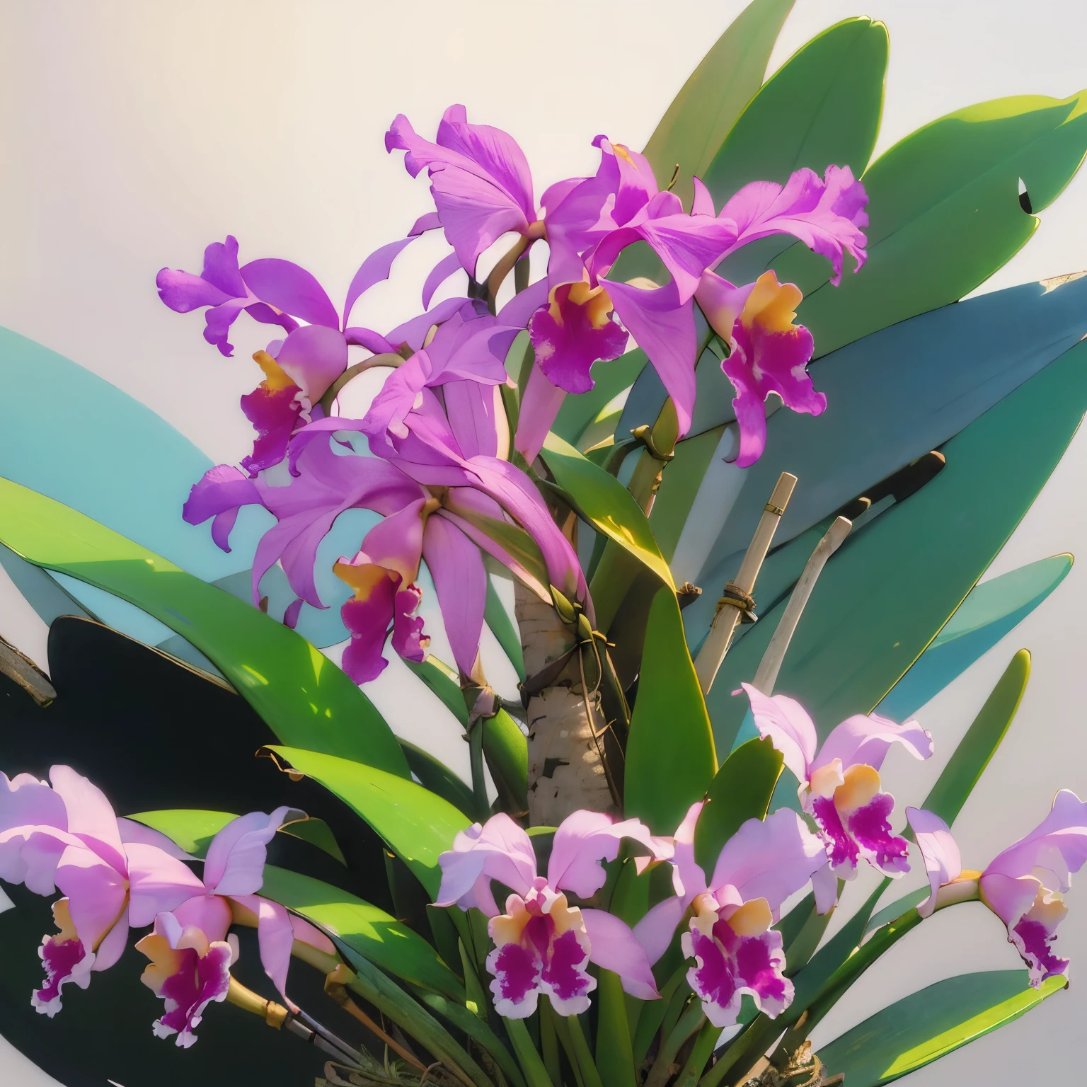 (Cattleya, solo, 3-flowers, semi-alba, hole body, full blooming:1.4 )、(鉢植えのCattleya、Beautifully decorated vase)、(no humans:1.4)、Soft Focus、Blur the background、(highest quality、High resolution、masterpiece)、4K Anime Art、(Sargent-style watercolor)、(Edmund Leighton Style)、
