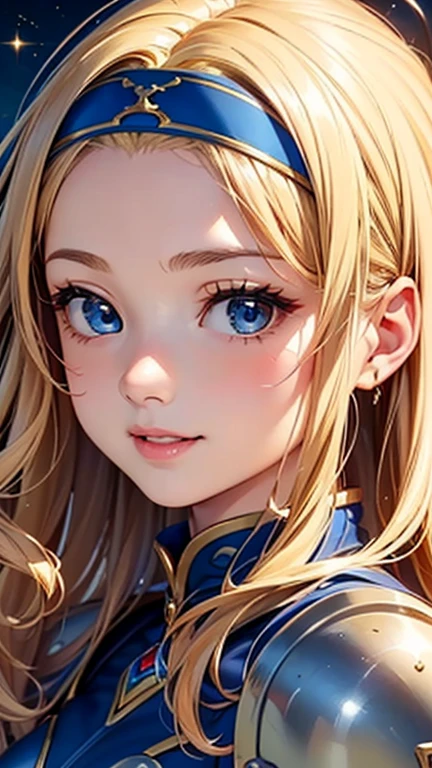 A girl is posing for a photo, cute女の子, Enchanting girl, Anime Girls, 
(((One Girl, Baby Face, cute, 16 years old))), 

(dknsoutfit、Blue Armor、Holding a big sword), (White Headband),  
BREAK 

(Beautiful Hair, Shiny Hair), (Blonde、Wavy Hair、slicked back hair:1.4),  
(Expression of fine eyes, Beautiful and delicate eyes, Sparkling eyes, Eye Reflexes), (black eye), 
double eyelid, Long eyelashes, 
(Beautiful Nose,Thin Nose), 
(Glossy lips, Beautiful Lips, Thick lips), 
(Symmetrical facial features, Perfect Face), (((Detailed skin, Oily skin, Textured skin, Beautiful Skin))), 
break  

(smile), 
(noon、(Sunshine、Meadow in a fantasy world、blue sky、cumulonimbus)), ((Dynamic Pose、from side、Cowboy Shot)), 
break 

(((highest quality)), ((masterpiece)), (Very detailed), (High resolution), (Beautiful sparkle), (High detail), (Anatomically correct)), ((Realistic)), 
(The best CG), Highly detailed art, CG illustration, (16k, 1080p), ((Line art)),

