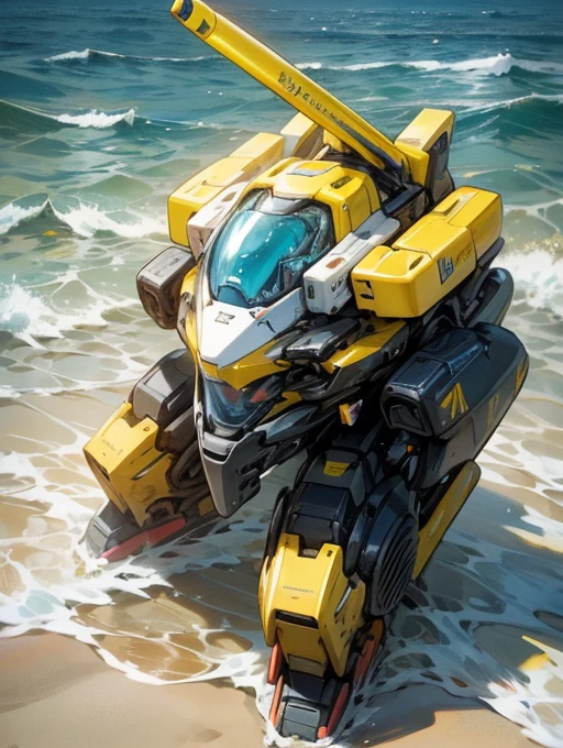 Beach Bravers,robot,Yellow image color,summer,Ocean,Water gun
