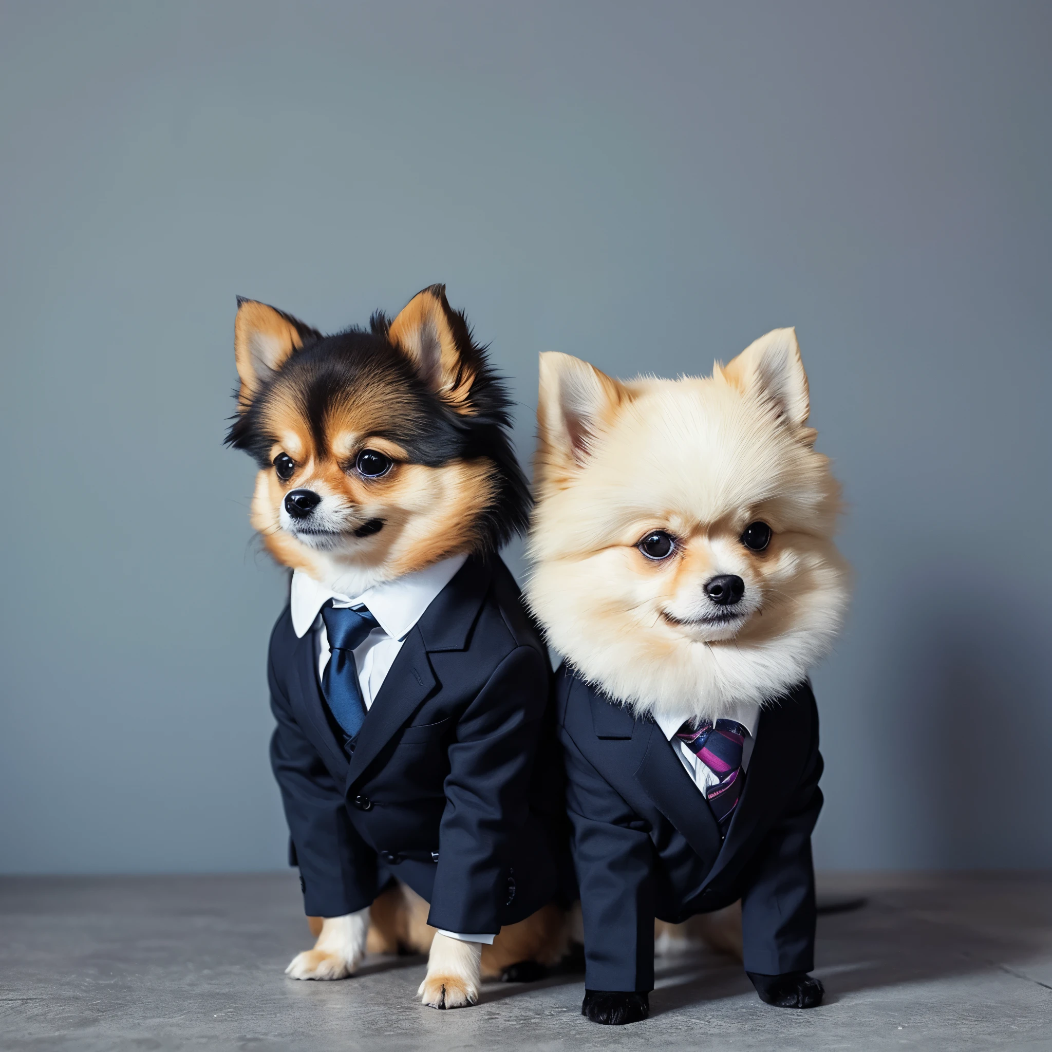 Pomeranian in a suit pixel art