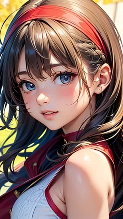 A girl is posing for a photo, cute女の子, Enchanting girl, Anime Girls, 
(((One Girl, Baby Face, cute, 16 years old))), 

(dknsoutfit:1.3、Red Armor、Holding a big sword), (White Headband),  
BREAK 

(Beautiful Hair, Shiny Hair), (Gray Hair、Wavy Hair、Shortcuts、slicked back hair:1.4),  
(Expression of fine eyes, Beautiful and delicate eyes, Sparkling eyes, Eye Reflexes), (black eye), 
double eyelid, Long eyelashes, 
(Beautiful Nose,Thin Nose), 
(Glossy lips, Beautiful Lips, Thick lips), 
(Symmetrical facial features, Perfect Face), (((Detailed skin, Oily skin, Textured skin, Beautiful Skin))), 
break  

(smile), 
(noon、(Sunshine、Meadow in a fantasy world、blue sky、cumulonimbus)), ((Dynamic Pose、from side、Cowboy Shot:1.4)), 
break 

(((highest quality)), ((masterpiece)), (Very detailed), (High resolution), (Beautiful sparkle), (High detail), (Anatomically correct)), ((Realistic)), 
(The best CG), Highly detailed art, CG illustration, (16k, 1080p), ((Line art)),

