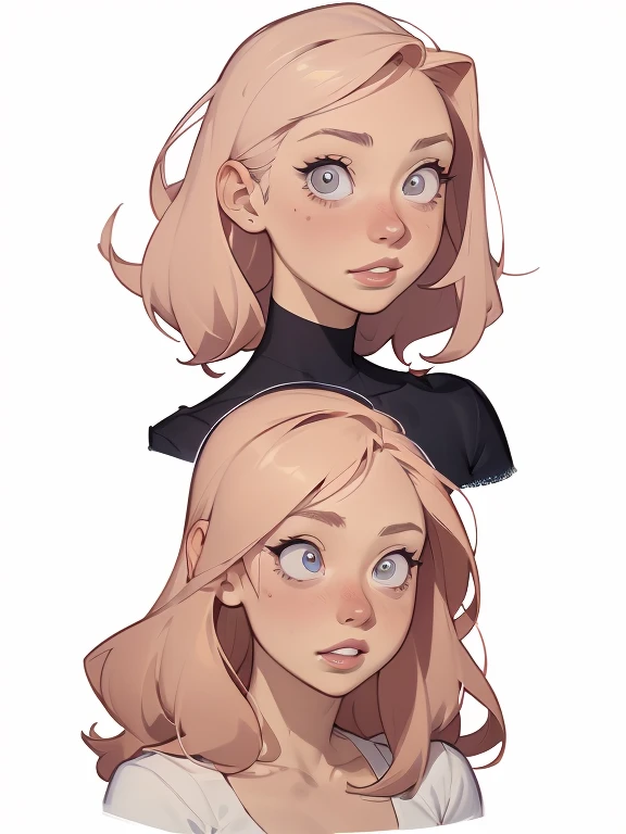 Personagem Atriz Jennifer Connellyomagem de desenho animado de uma mulher .cartoon style illustration, estilo de arte dos desenhos animados, estilo de arte dos desenhos animados, digital illustration style, design de personagens altamente detalhado, arte digital detalhada fofa, City fan art, Design de personagens de retrato, beautiful digital illustration, retrato de alta qualidade, Arte em quadrinhos, mulher jovem. expression of sexual desire white background