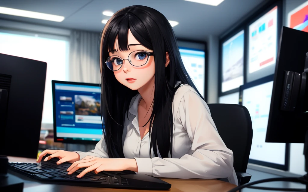 (Ultra-HD-details, discreet, emphasized-details, life-size-body, cutesie)
50mm lens
aperture opening of f/4.0
solo, a beautiful girl using a computer, working or her generations using stable difusion, circle-glasses
\\ Made with ONE FOR ALL checkpoint by Chaos Experience @ https://civitai.com/user/ChaosExperience/ \\