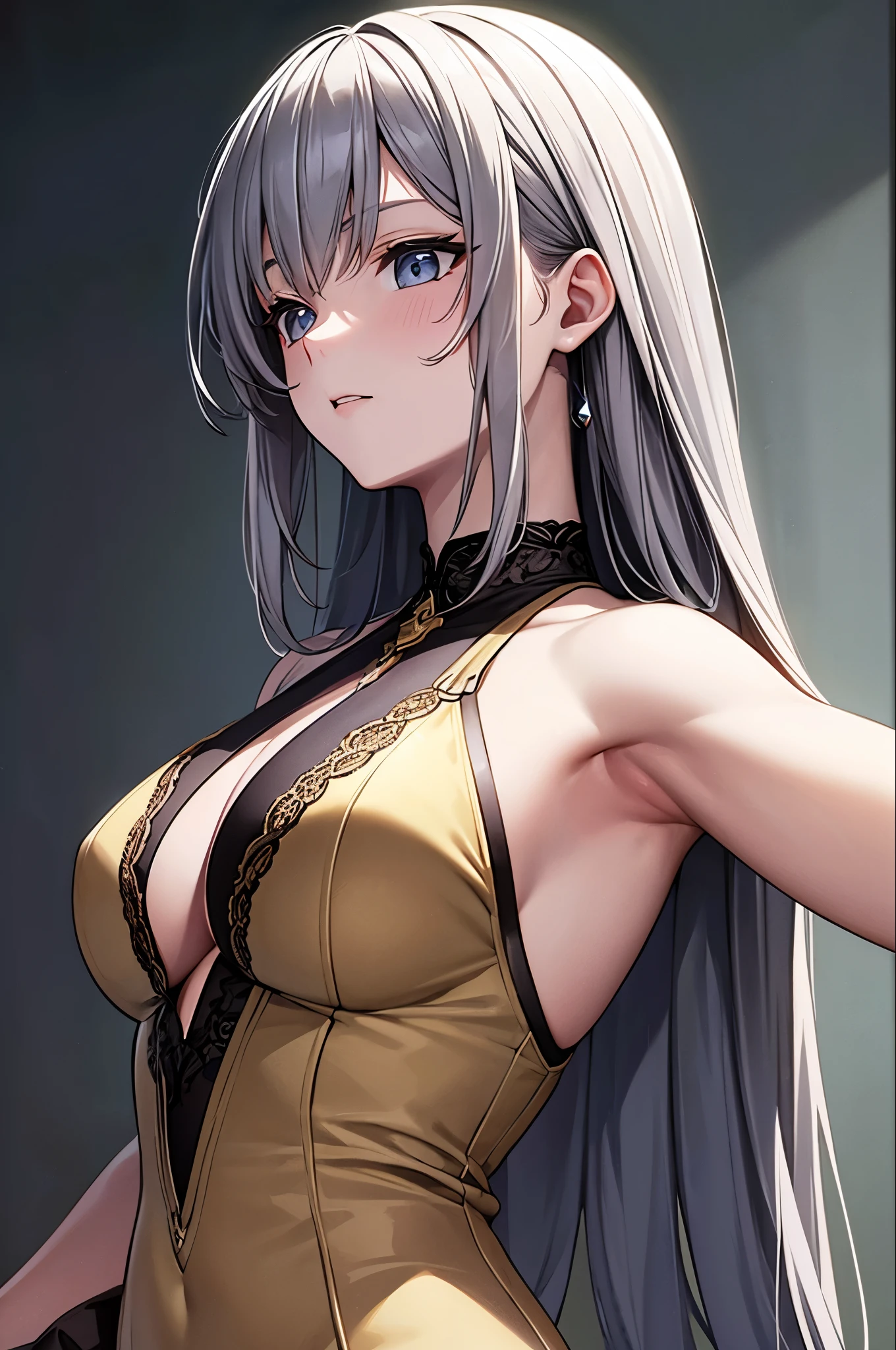 masterpiece, highest quality, Official Art, Very detailed CG ユニティ 8k 壁紙, Very detailed, figure,Gray Hair, 