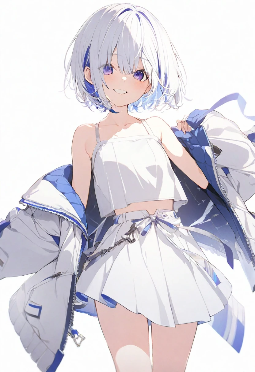 (muste piece), (best quality), very detailed eyes, expressive eyes, perfect face, very detailed face, highly detailed face, beautiful girl, (solo full body shot:1.3), Extremely exquisite and beautiful two-dimensional exquisite painting style, Extremely delicate and delicate, 8K high quality, CG wallpaper, HD, Front view, character portrait, Full body composition, (pure white background background),
1 girl, vtuber style, cool girl, hololive, amane kanata, short hair, small chest, cropped shoulders, clavicle, smile, chest visible through clothes, sneakers, (full body), looking at viewer, standing, white background,