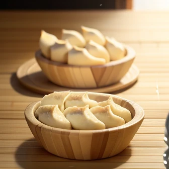 These dumplings are made by thinly rolling out wheat flour dough into semicircular shapes.、Gyoza with grilled edges、