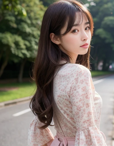 highest quality, Face Focus, Soft Light, Ultra-high resolution, (Realistic:1.4), RAW Photos,
1 Japanese girl, alone, cute,Beautiful face in every detail, (Small Box),(High resolution detail of human skin texture),
(Long Hair),
Outdoor,Back view of damask shirt dress,
(Portraiture)